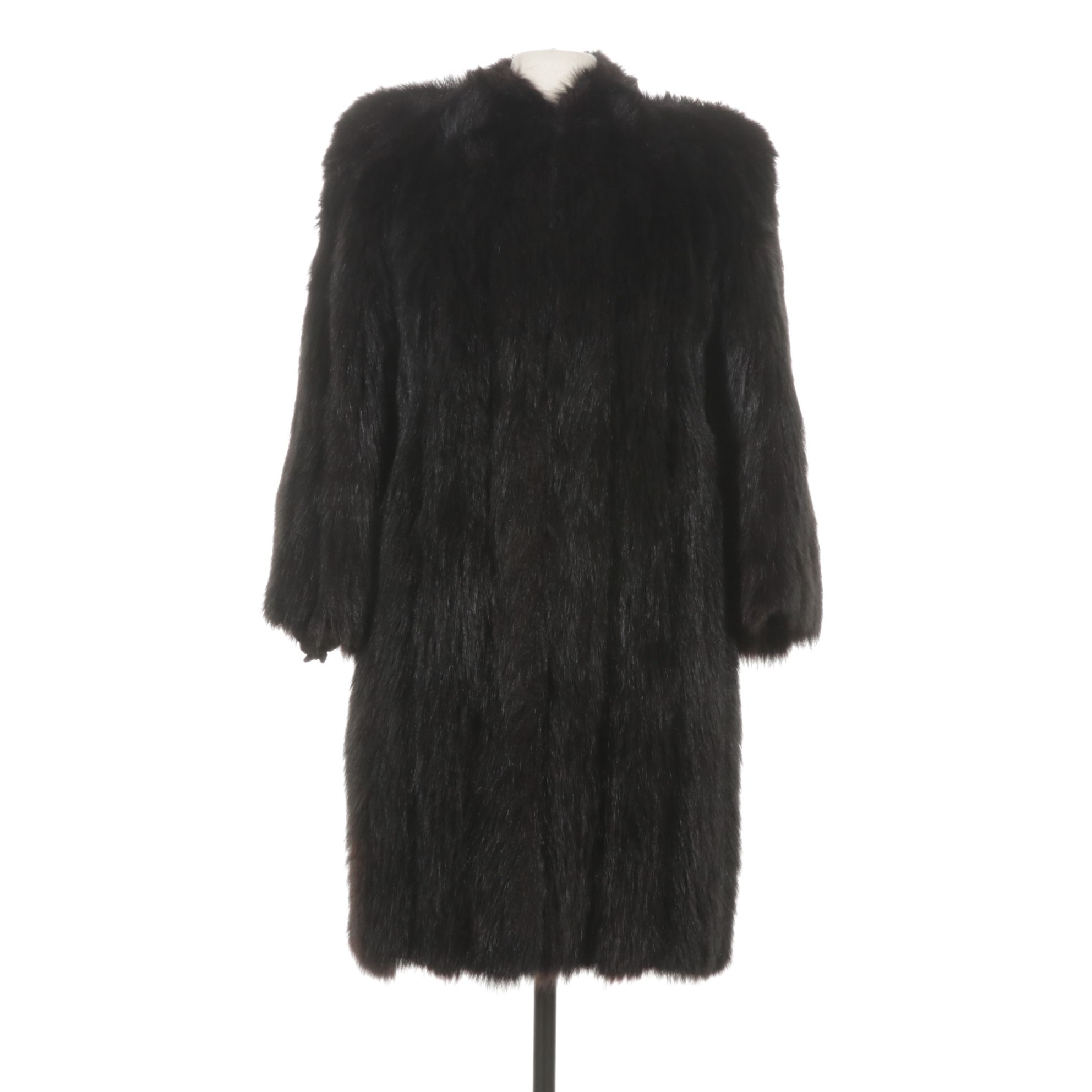 Black Dyed Mink Coat by C.C. Winans Co. Furs, Early-Mid 20th C.