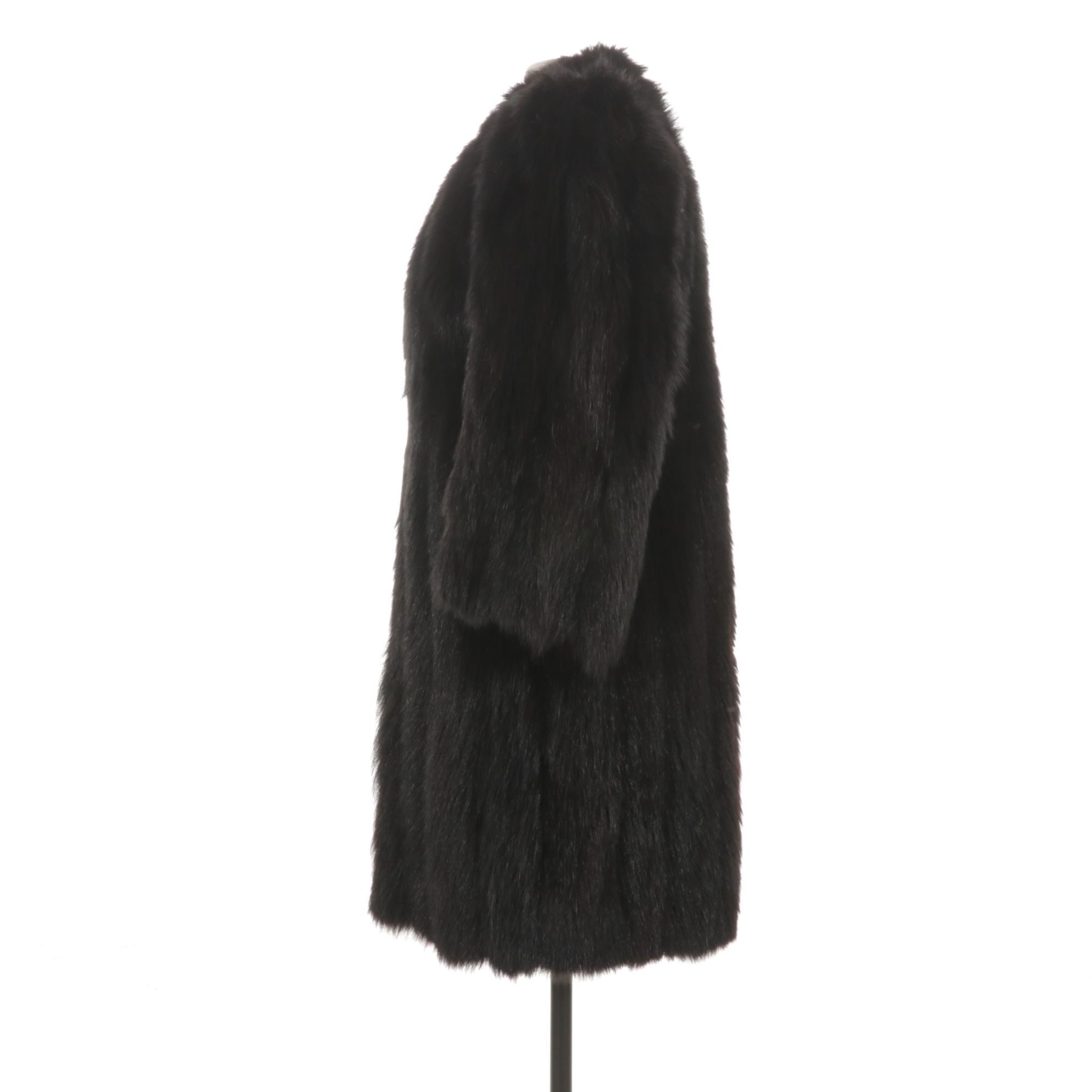 Black Dyed Mink Coat by C.C. Winans Co. Furs, Early-Mid 20th C.