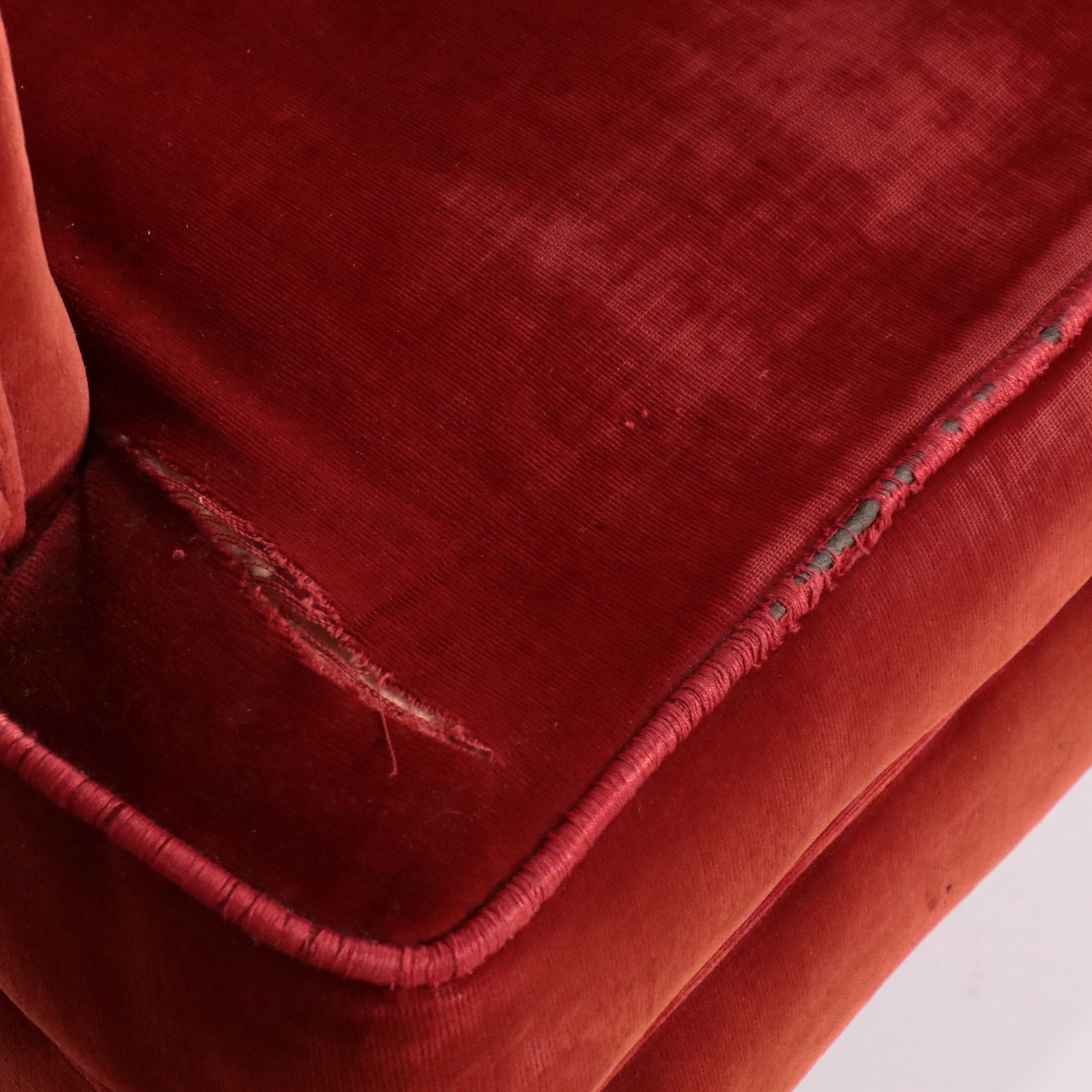 Pair of Regency Style Button-Tufted Velvet Upholstered Armchairs