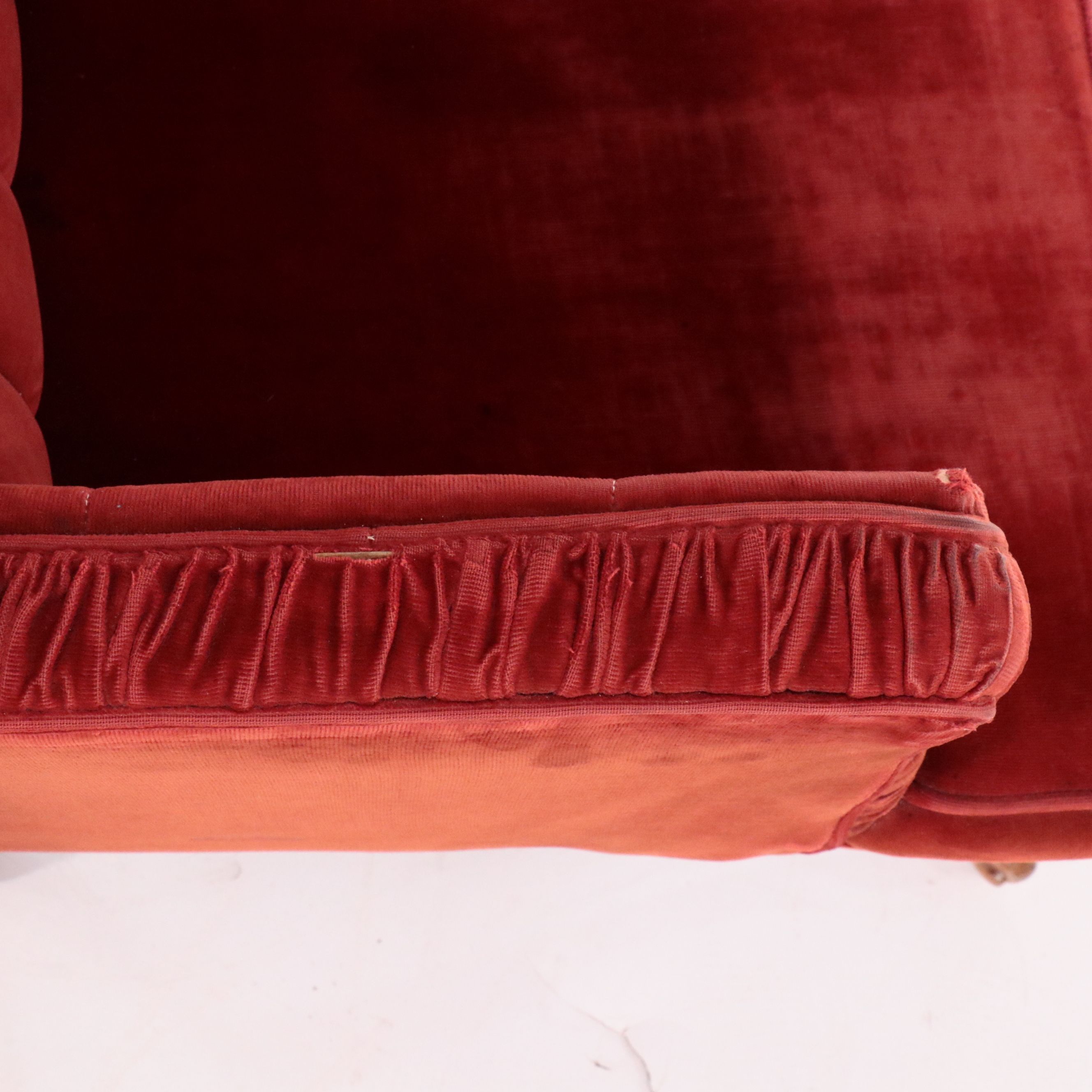 Pair of Regency Style Button-Tufted Velvet Upholstered Armchairs