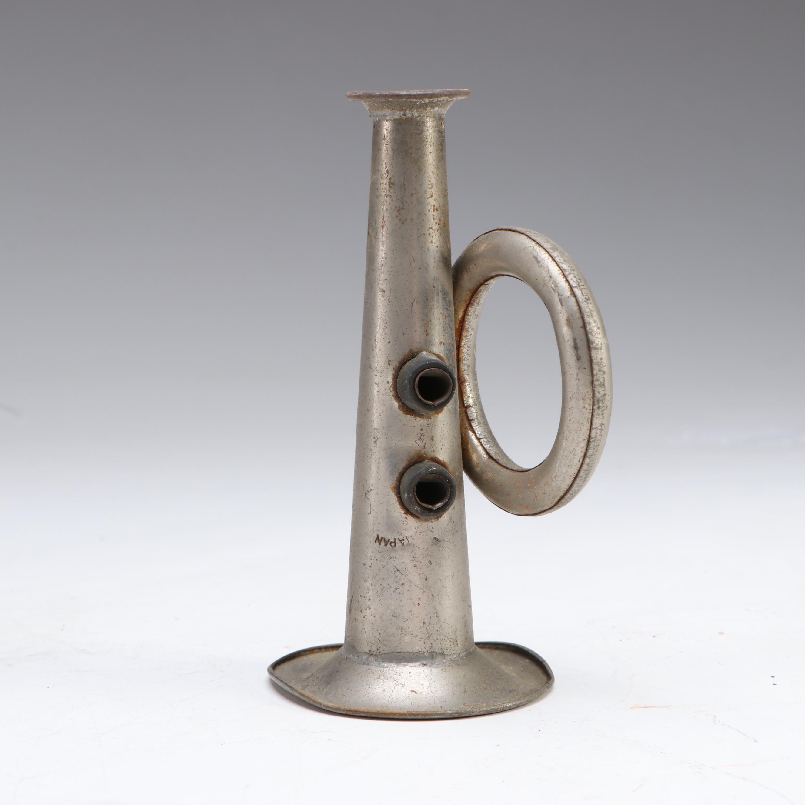 "Popeye The Sailor Man" Cast Iron Coin Bank Reproduction with Metal Trumpet