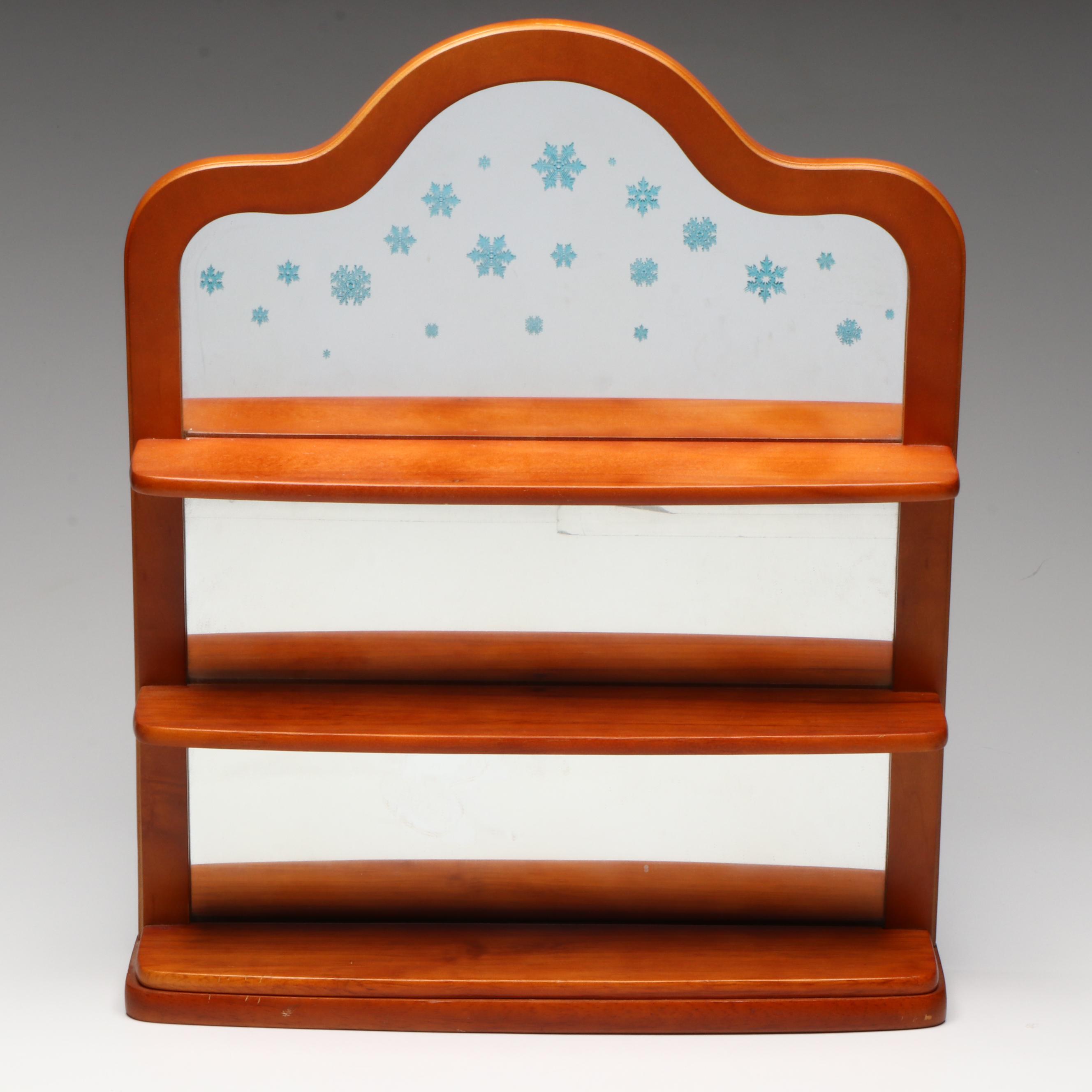 Lenox Porcelain Snowmen Boxes with Wooden Shelves