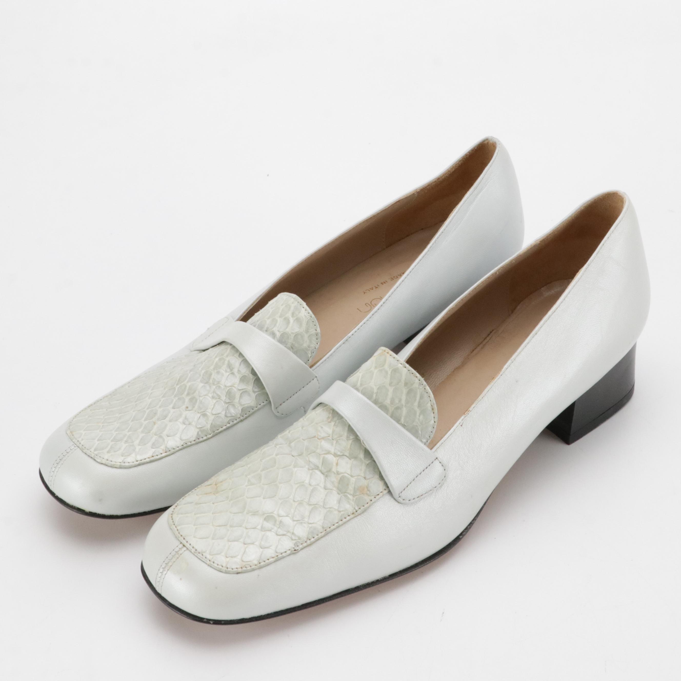 Mauro Vesprini Zebra Print Suede Loafers, Hopman Faded Blue Leather Loafers