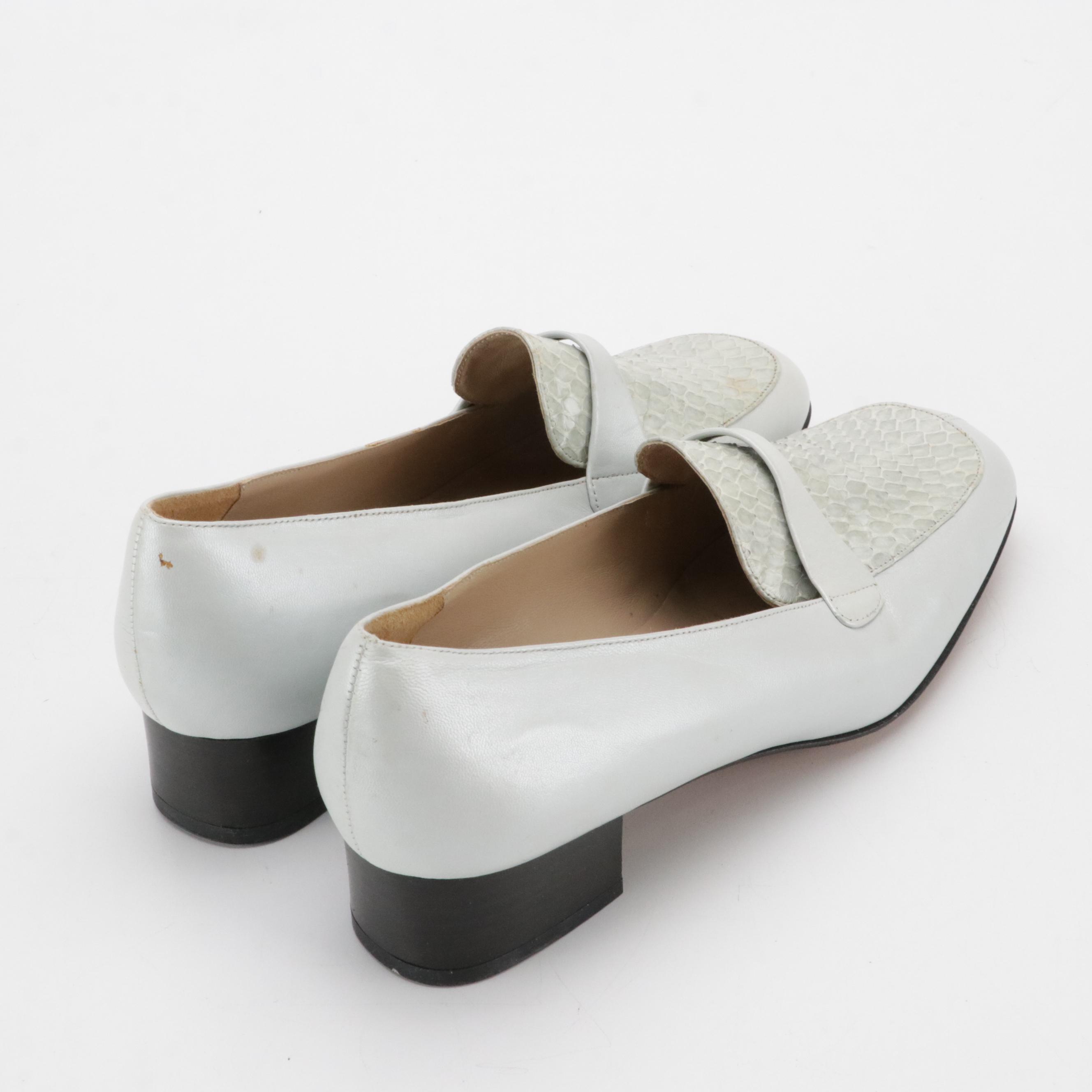 Mauro Vesprini Zebra Print Suede Loafers, Hopman Faded Blue Leather Loafers