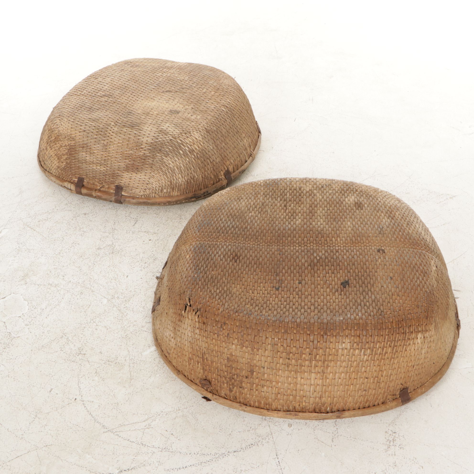 Chinese Handwoven Seagrass Harvest Baskets, Early to Mid-20th C.