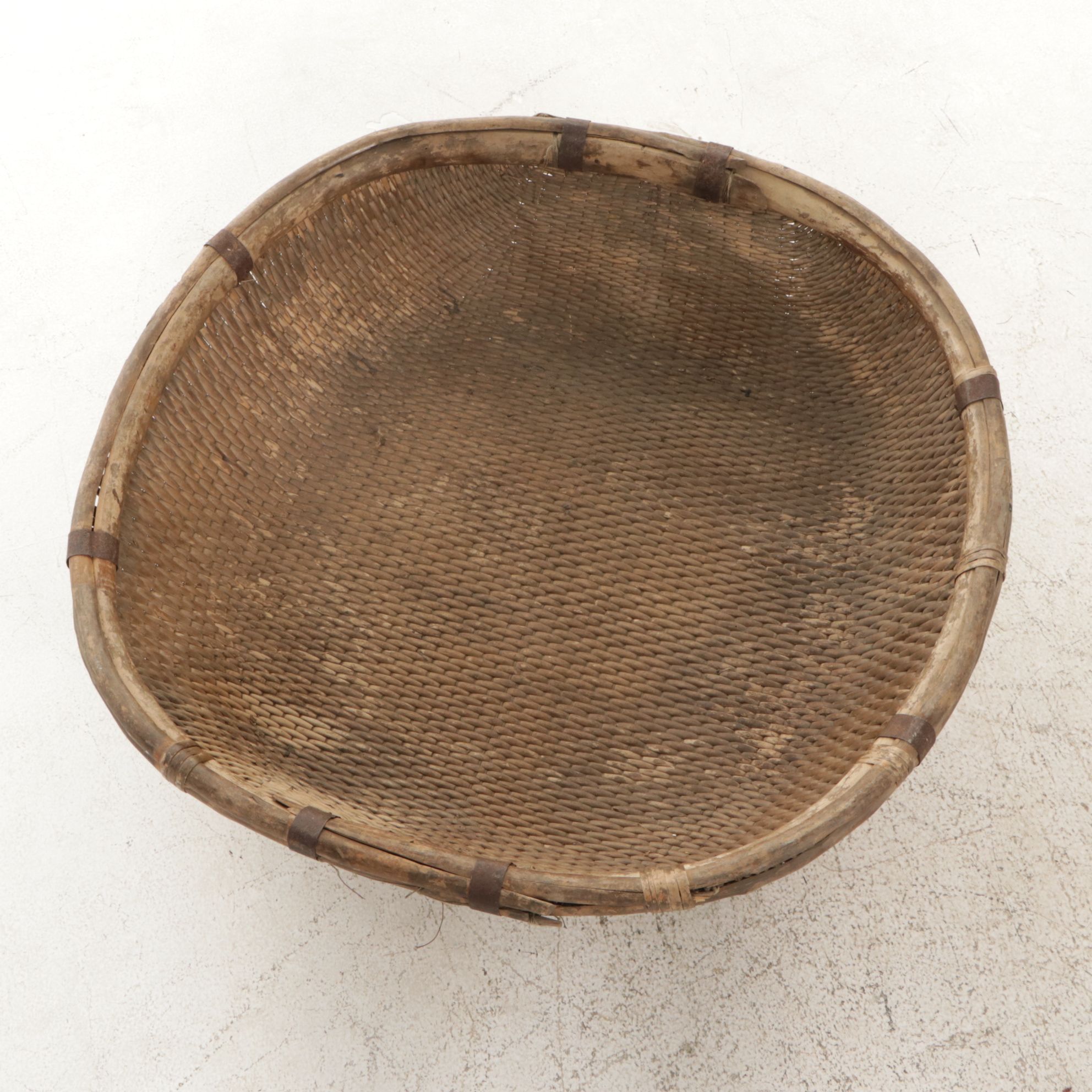 Chinese Handwoven Seagrass Harvest Baskets, Early to Mid-20th C.