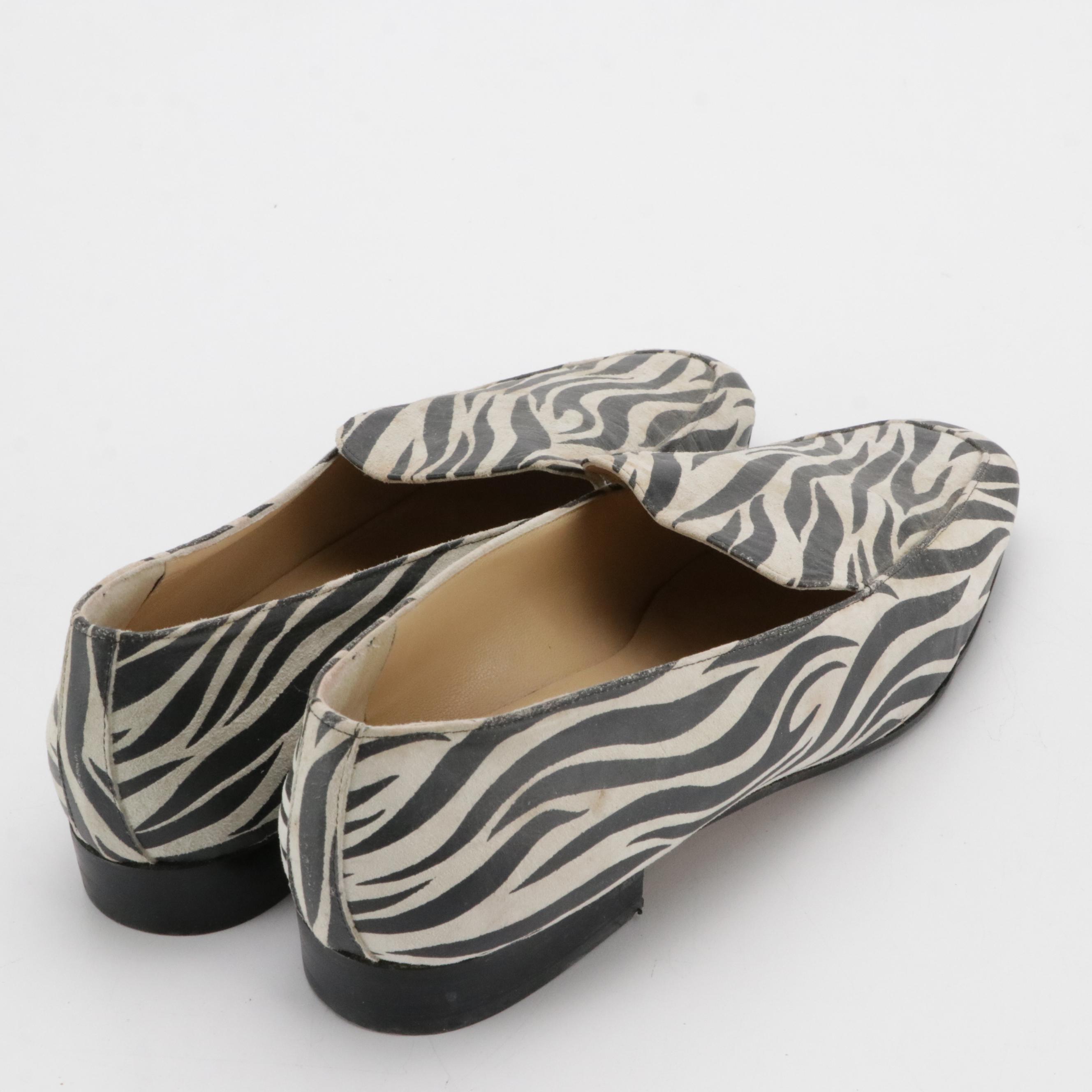 Mauro Vesprini Zebra Print Suede Loafers, Hopman Faded Blue Leather Loafers