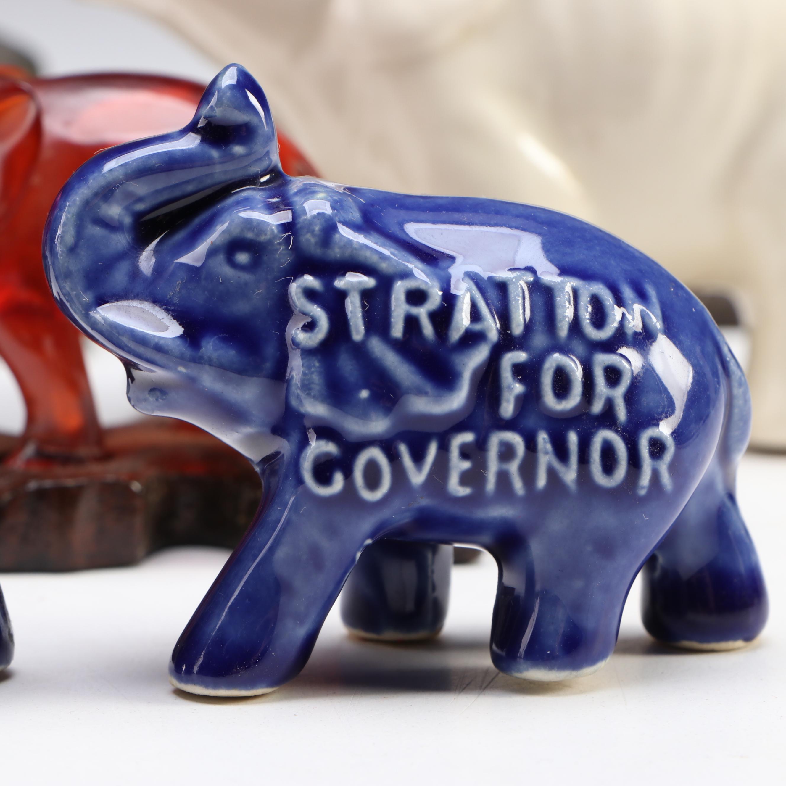 U.S. Senate and Republican Party Cast Iron Elephants and Other Figurines