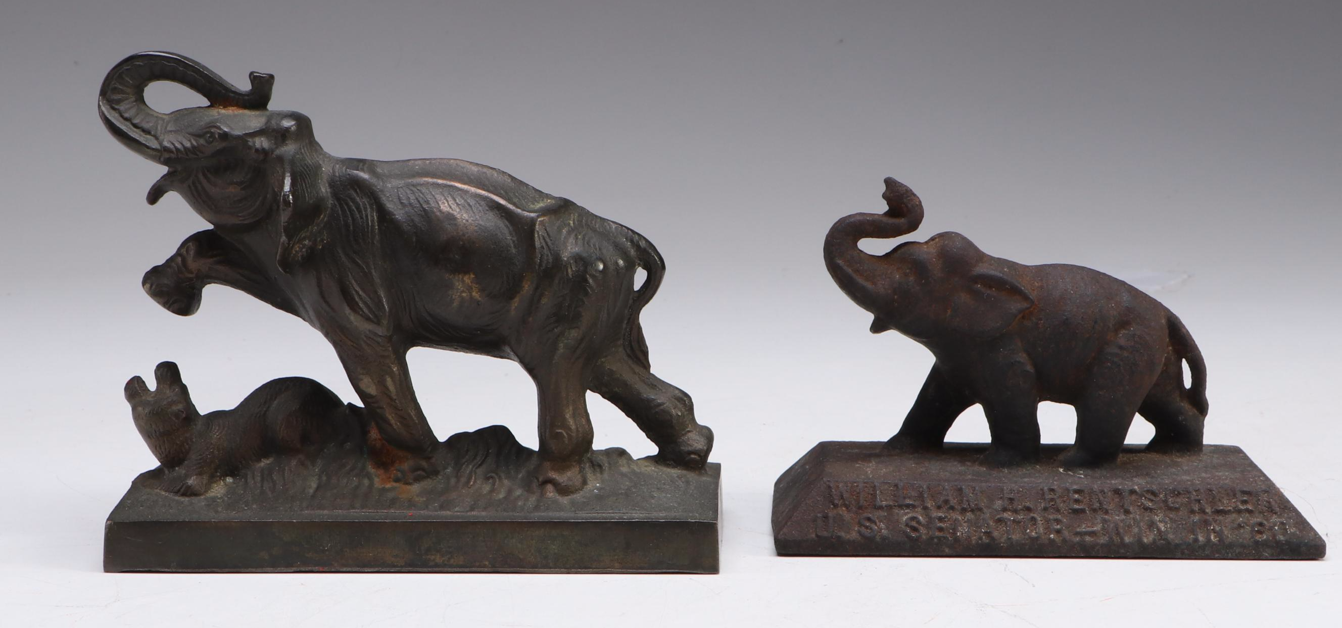 U.S. Senate and Republican Party Cast Iron Elephants and Other Figurines