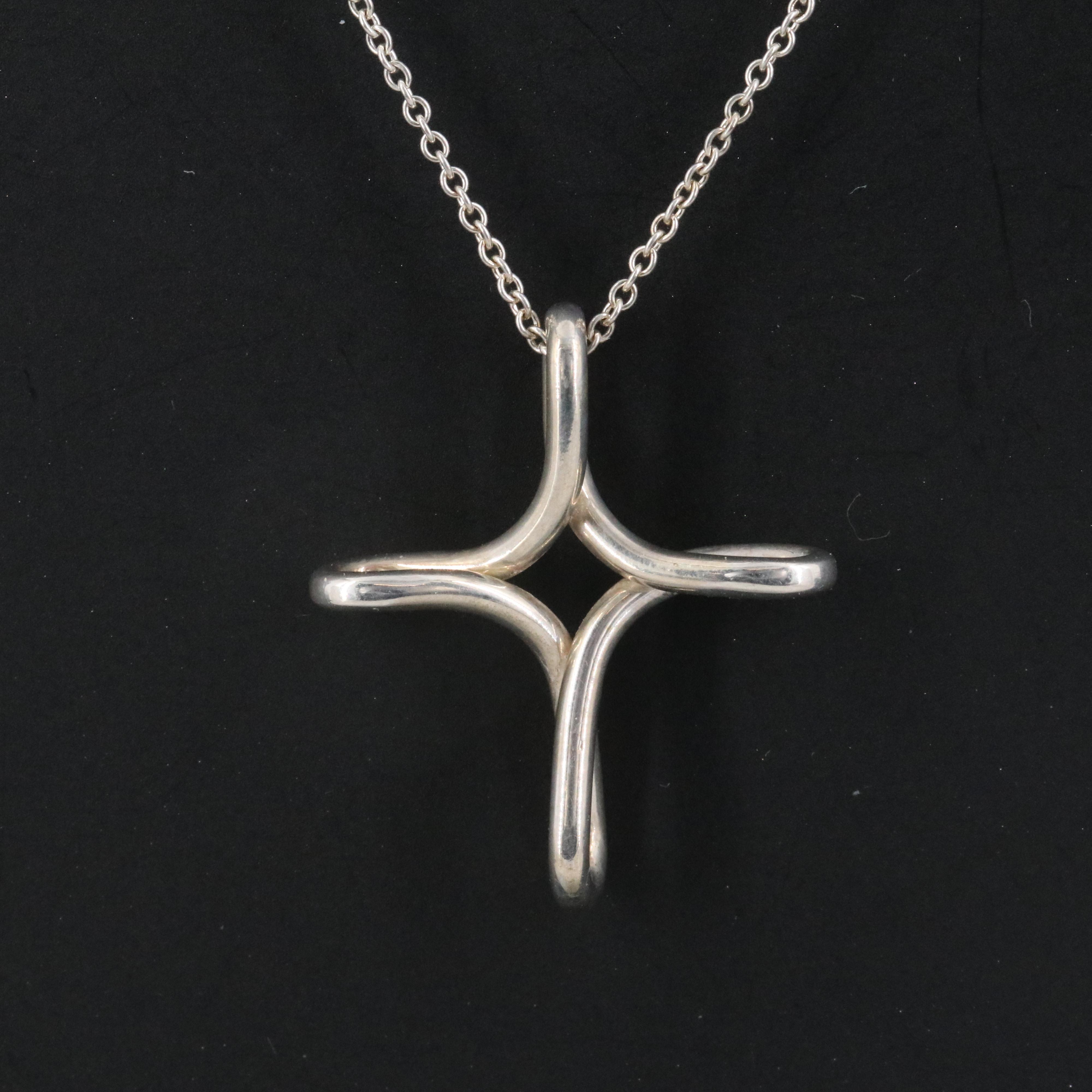 Elsa Peretti for Tiffany & Co. Sterling Infinity Cross Pendant Necklace