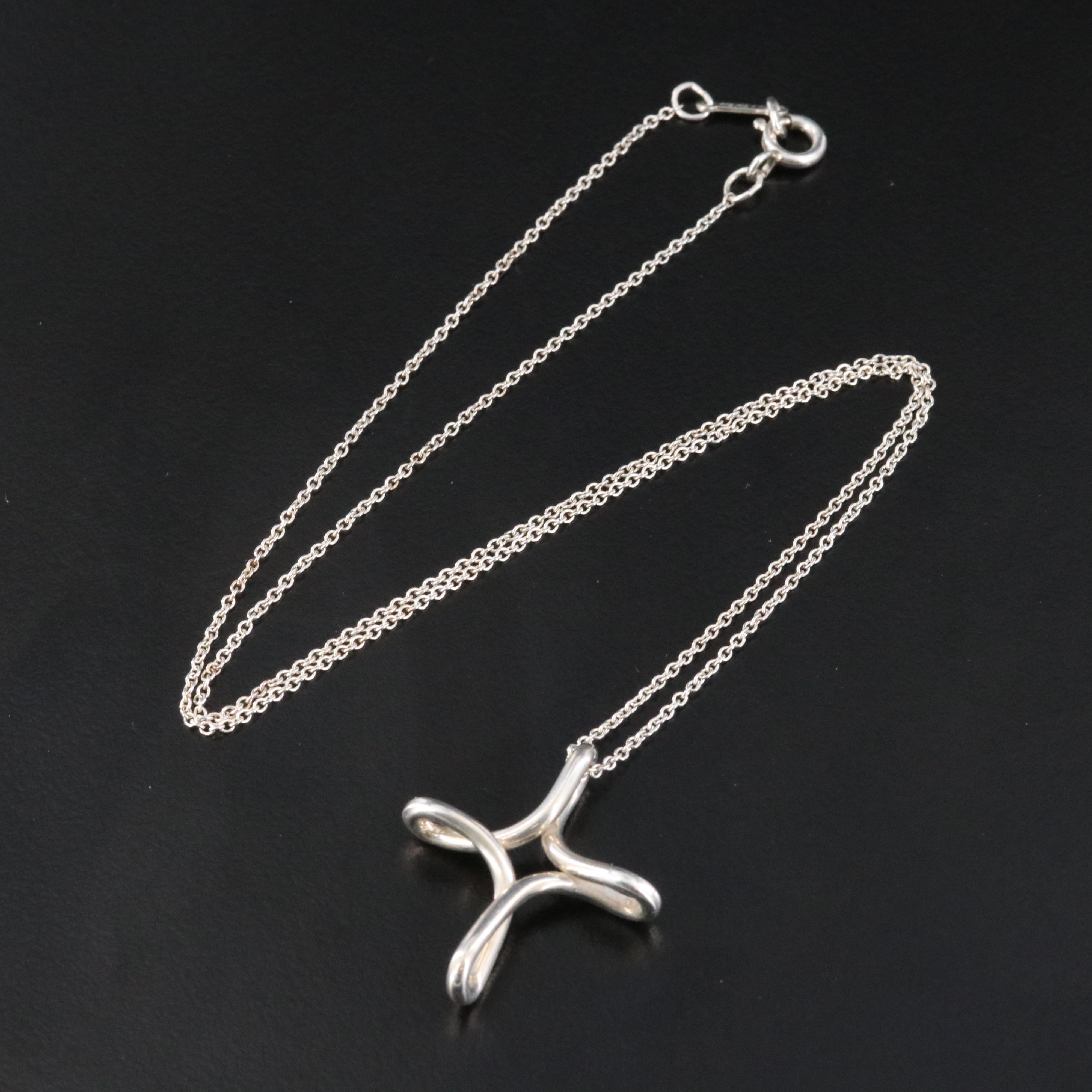 Elsa Peretti for Tiffany & Co. Sterling Infinity Cross Pendant Necklace