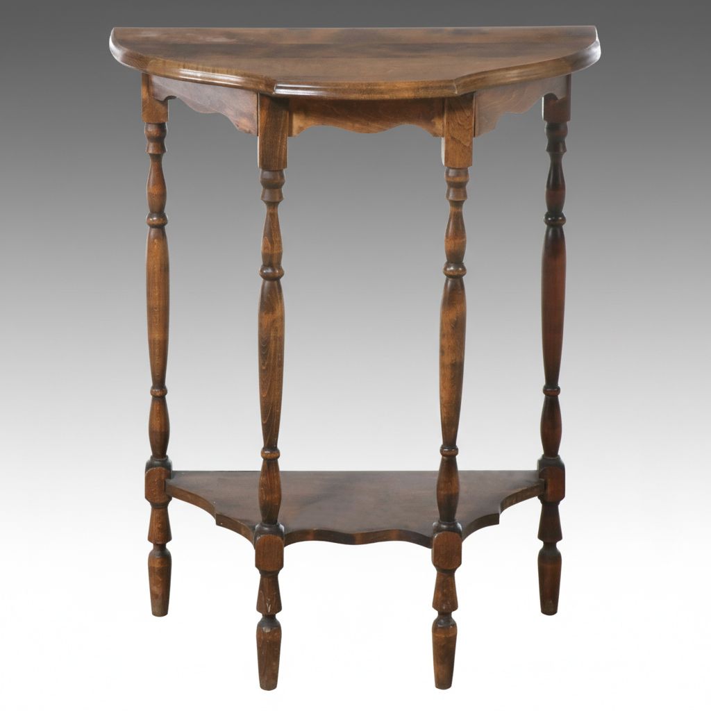 Edwardian Console Table with Stretcher Shelf, Early 20th Century