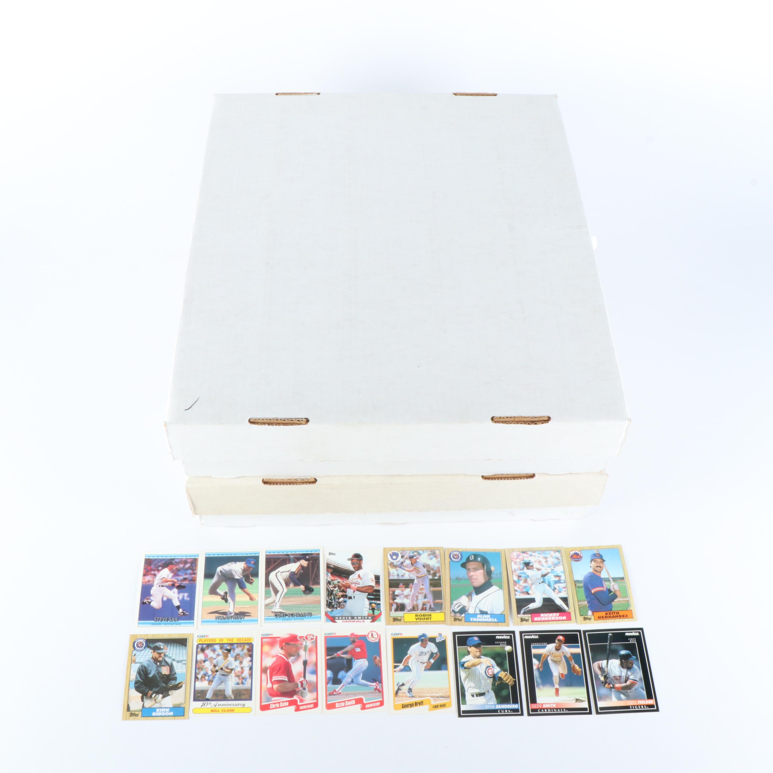 Two Large Storage Boxes of Baseball Cards, 1980s to 1990s