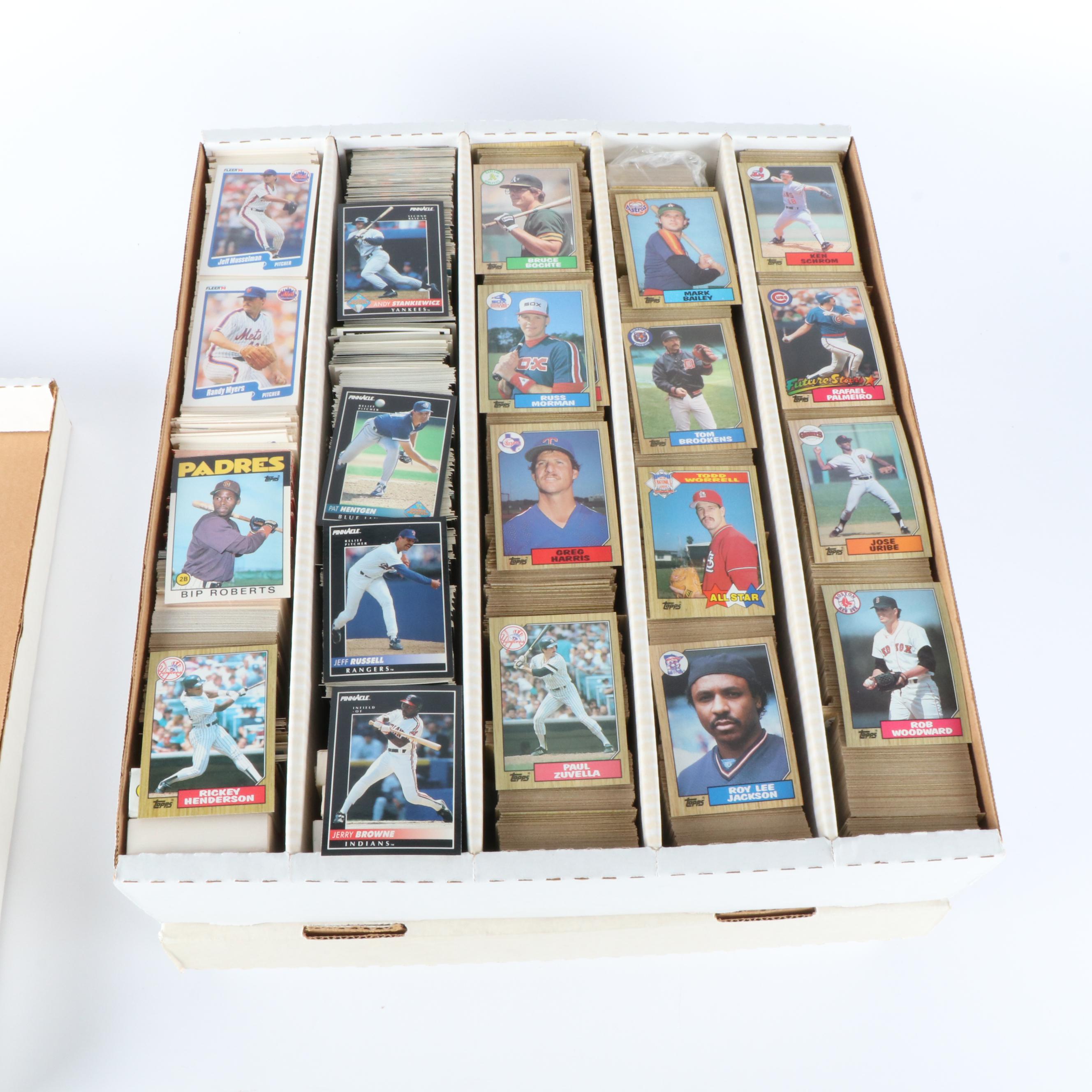 Two Large Storage Boxes of Baseball Cards, 1980s to 1990s