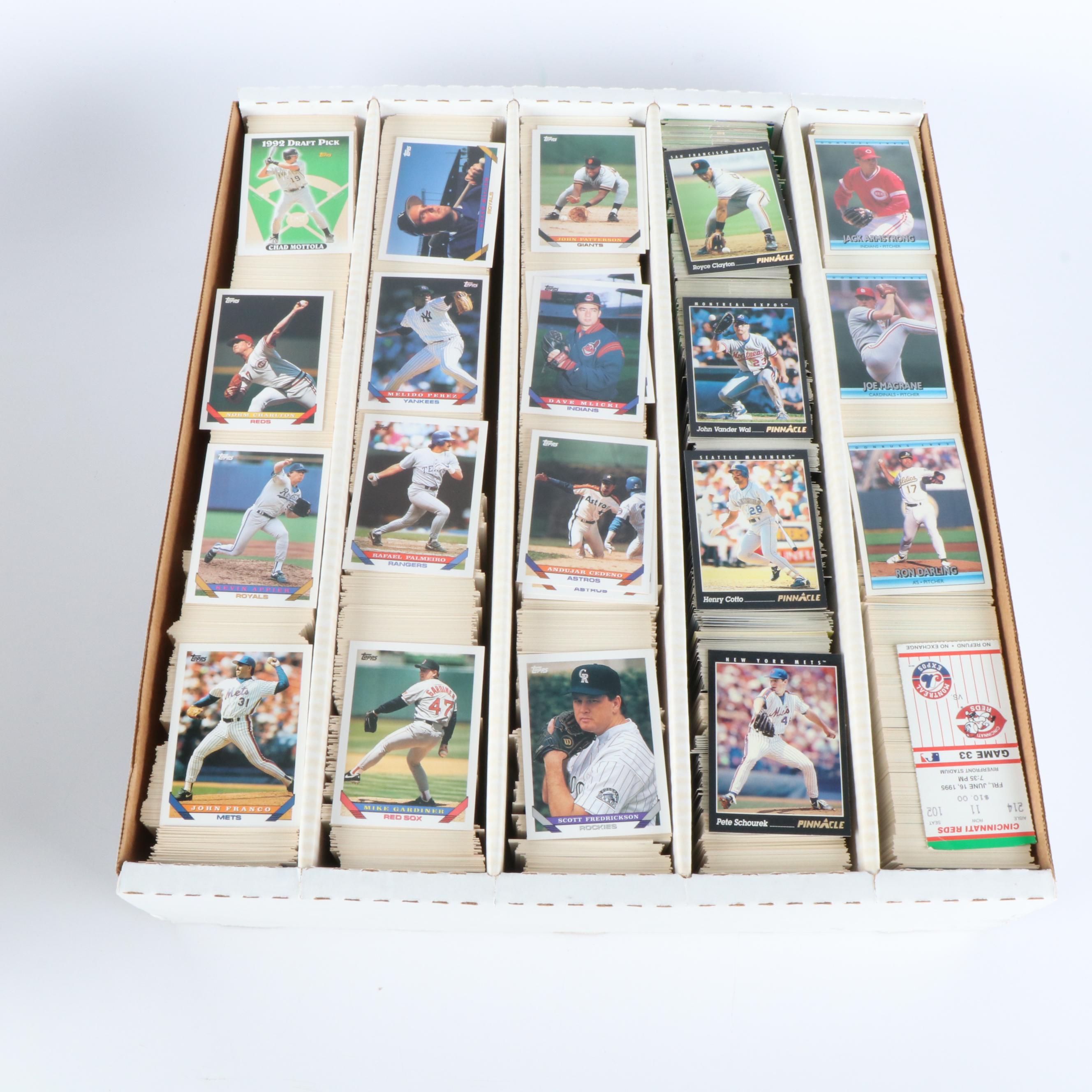 Two Large Storage Boxes of Baseball Cards, 1980s to 1990s