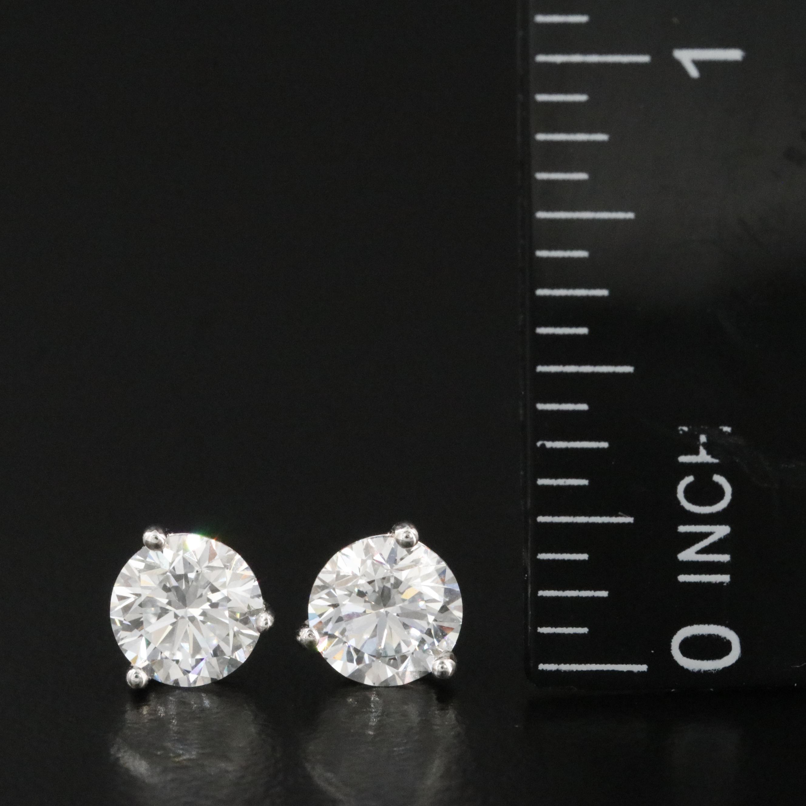 14K 1.89 CTW Lab Grown Diamond Solitaire Earrings