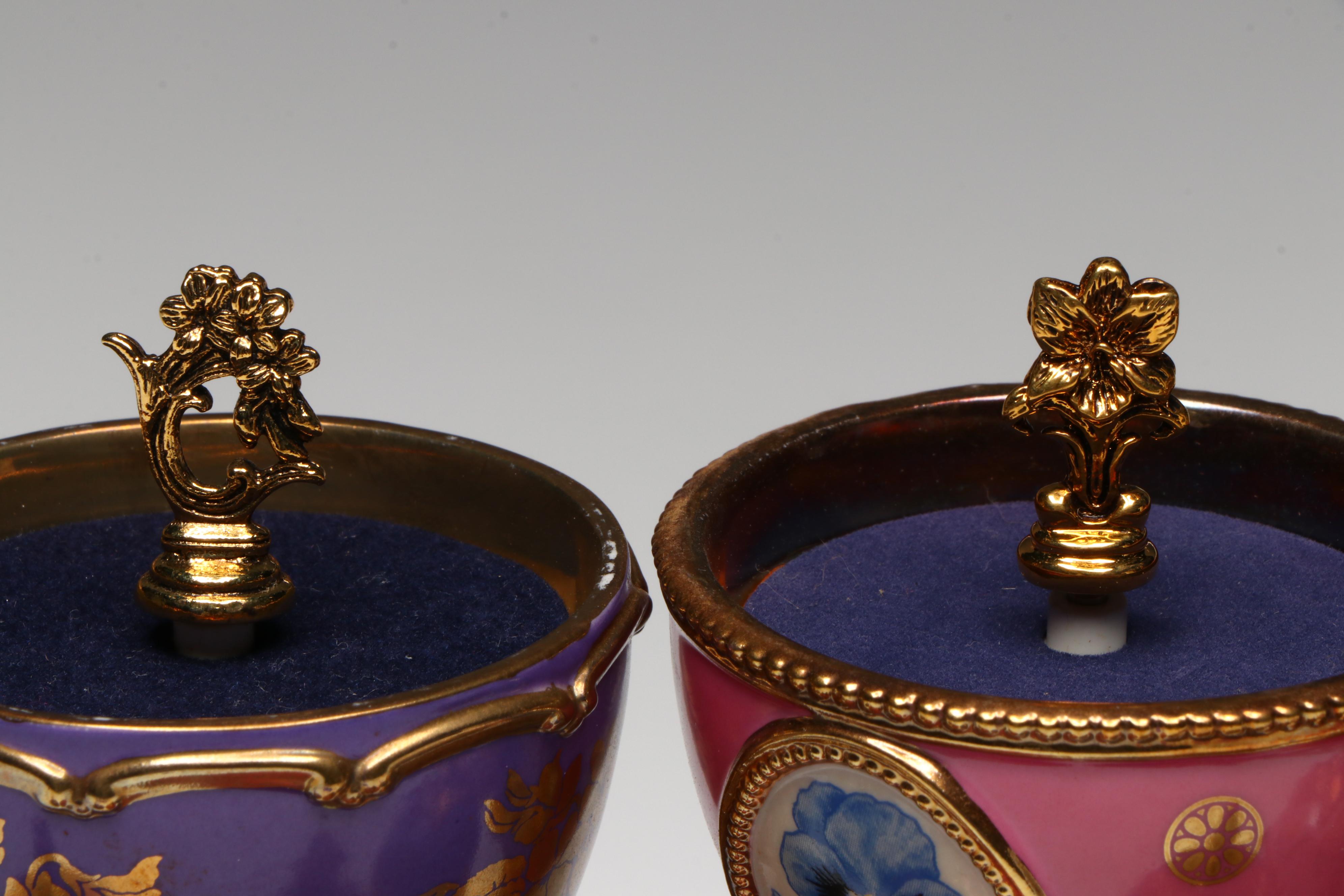 House of Fabergé "Pansy," "Narcissus," and More Porcelain Musical Eggs