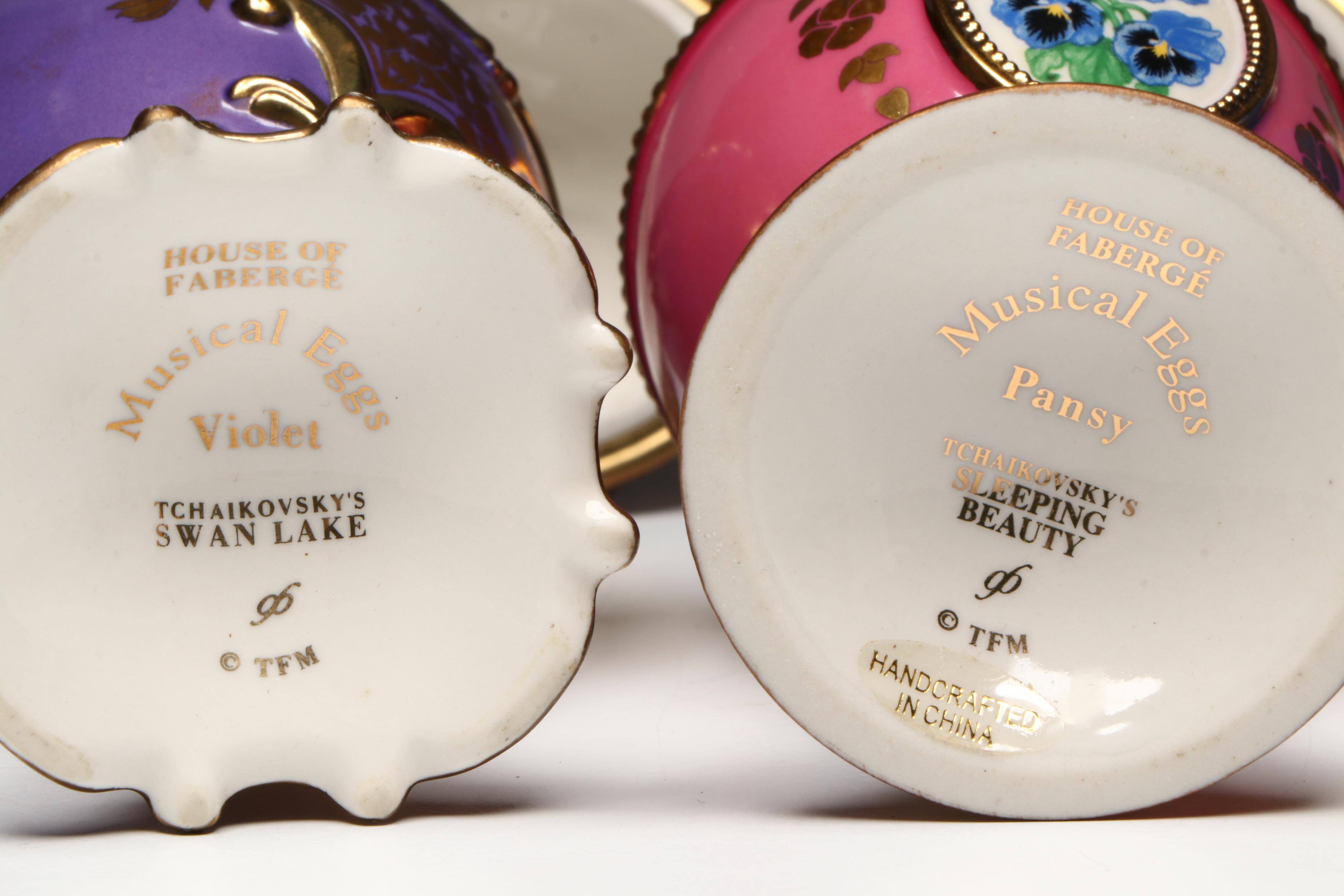 House of Fabergé "Pansy," "Narcissus," and More Porcelain Musical Eggs