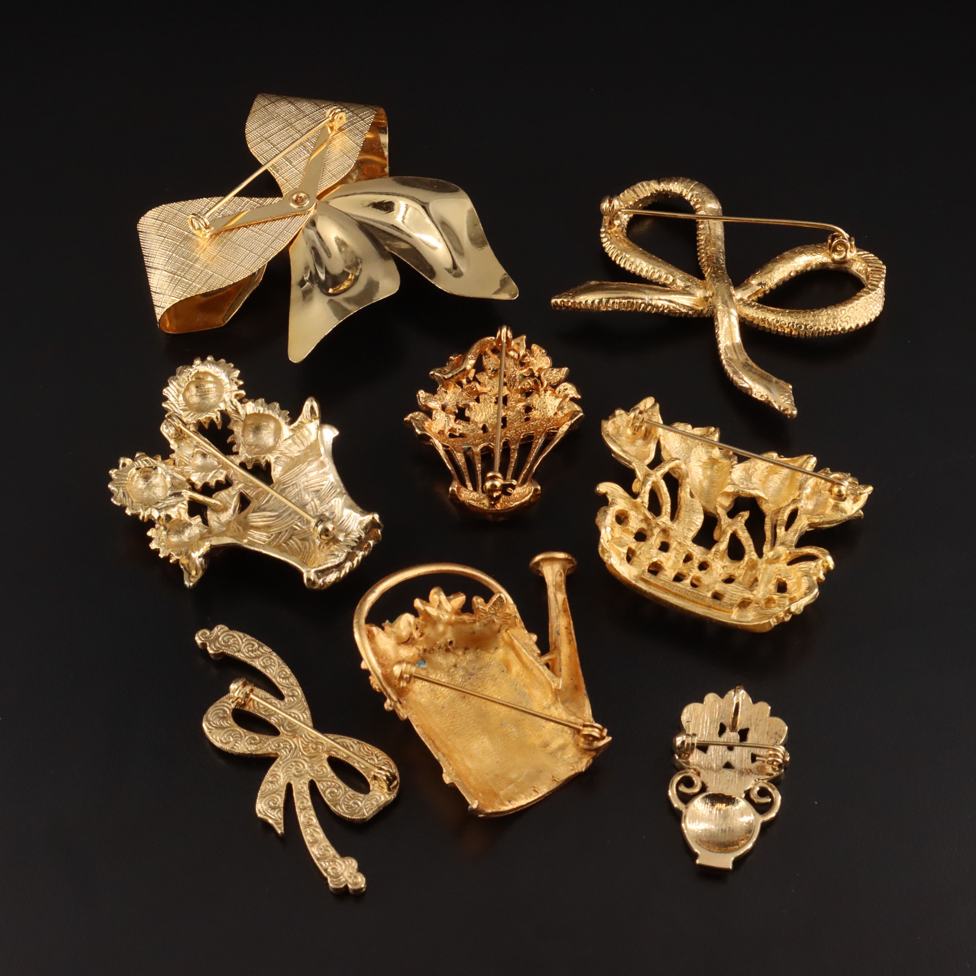 Bows and Baskets Rhinestone Brooch Collection