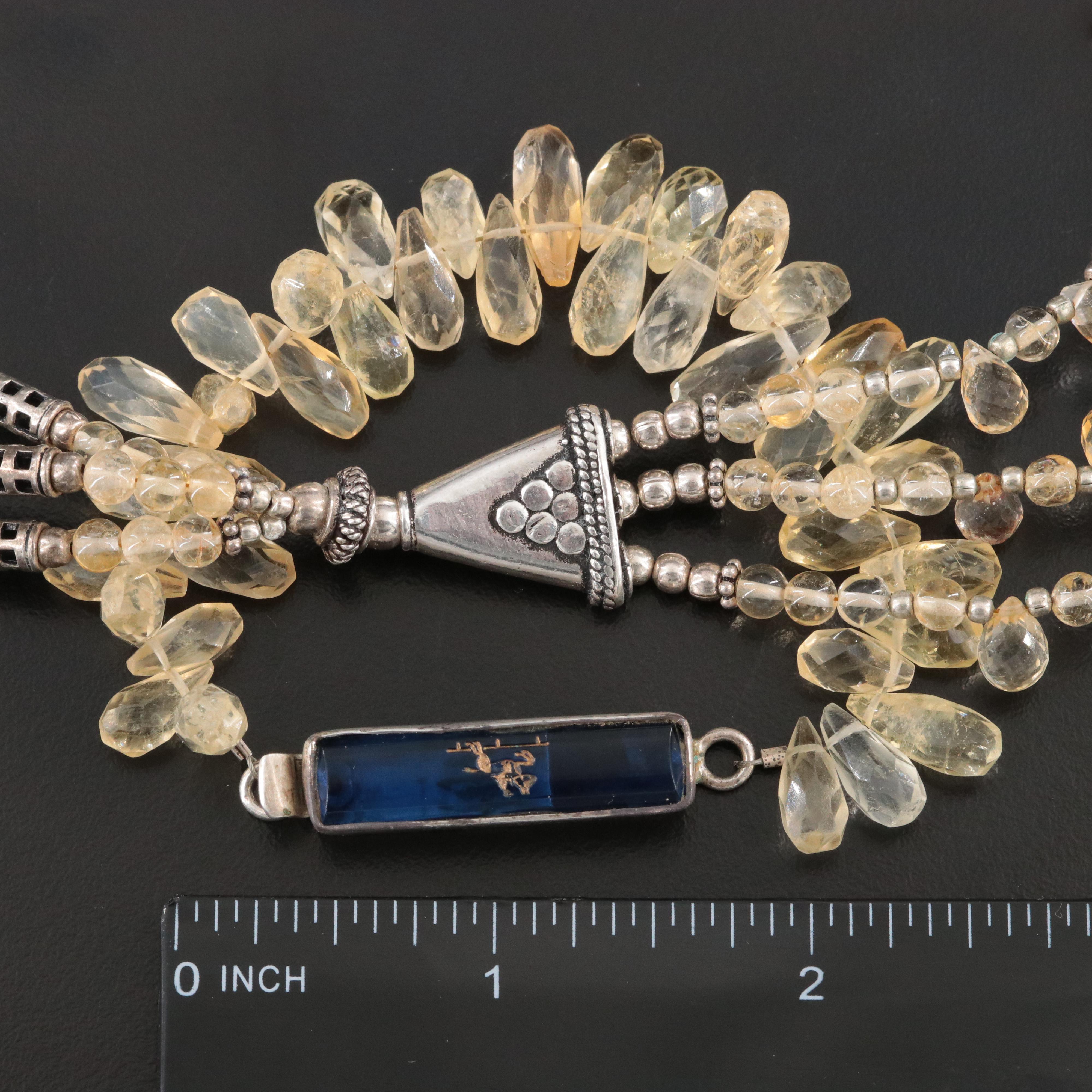 Sterling Citrine and Opal Necklace and Bracelet Collection