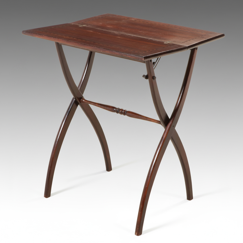 Curule-Form Mahogany Folding Table