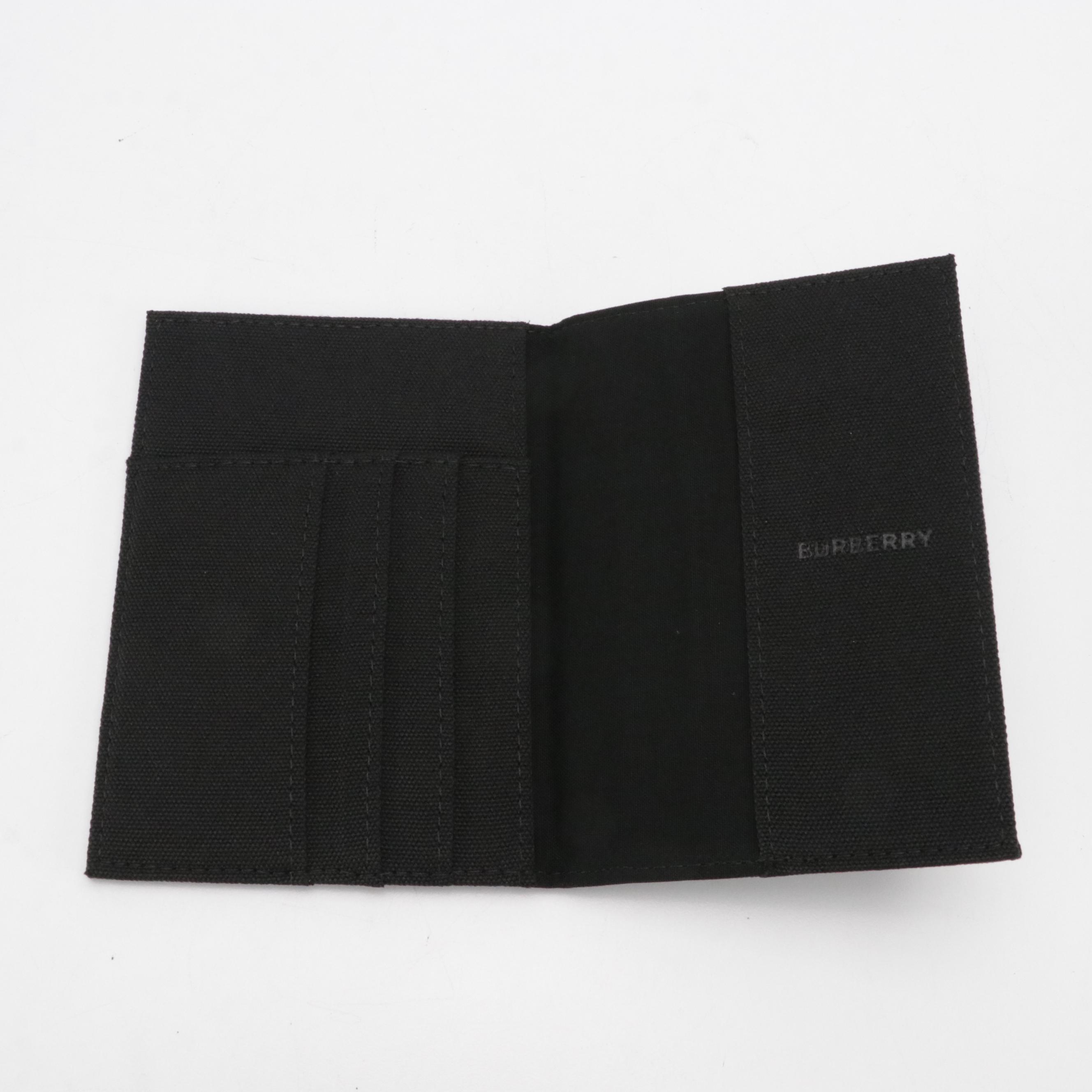 Burberry Parfums Promotional Black Canvas Passport Holder