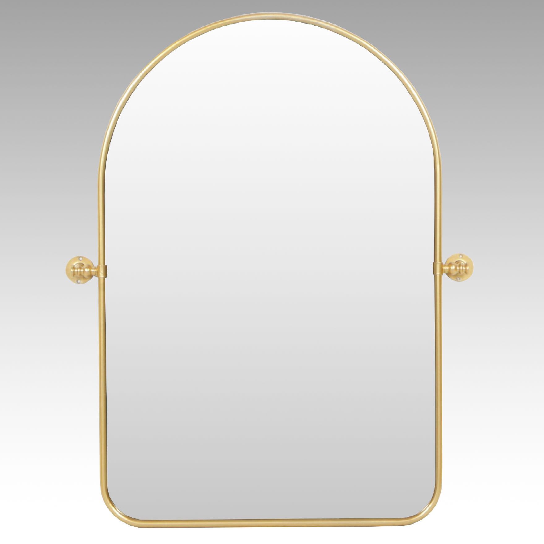 Arched Wall Mirror with Gilt Metal Frame