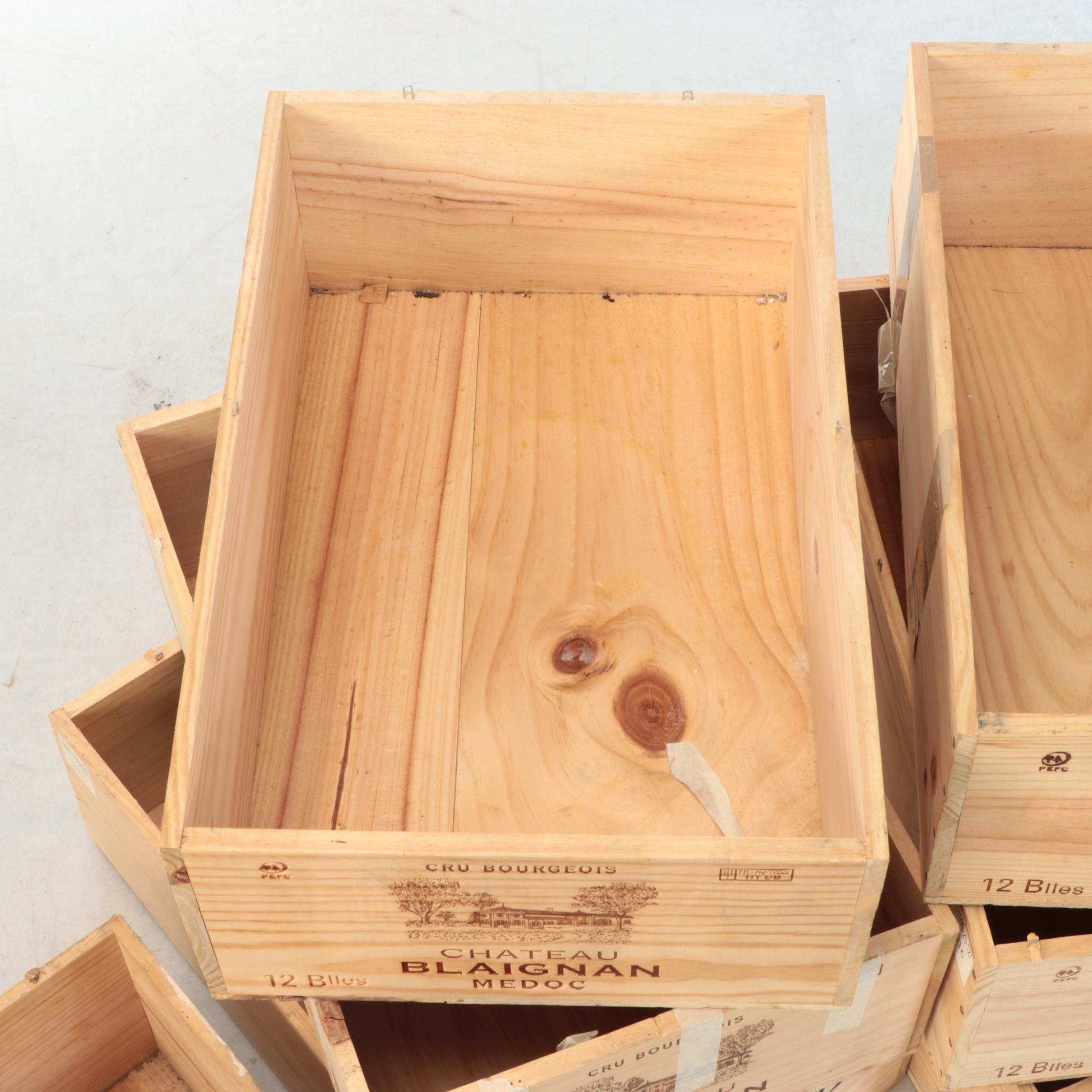 Chateau Blaignan Wooden Wine Crates