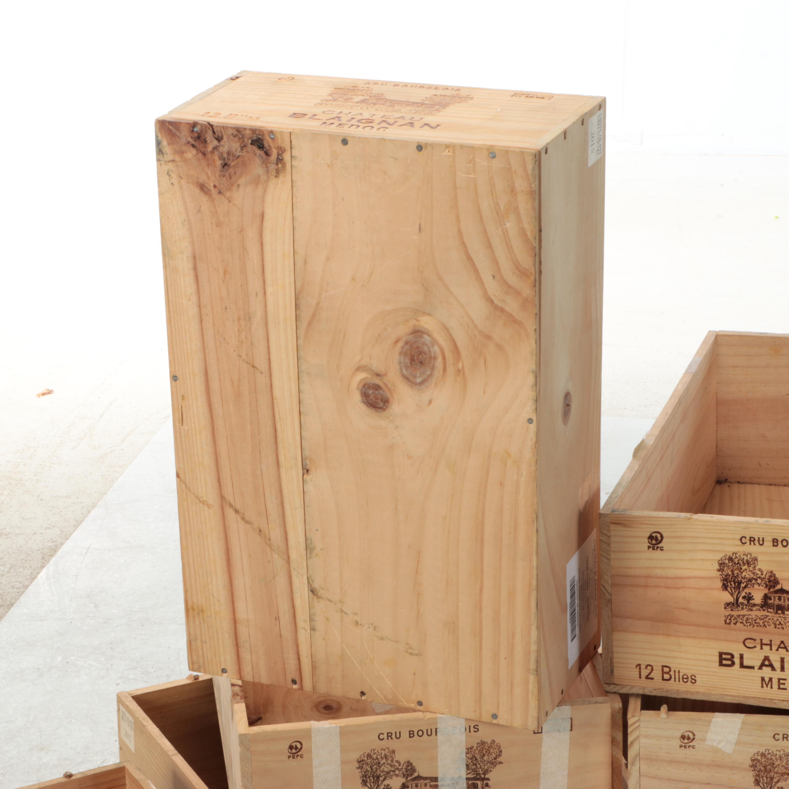 Chateau Blaignan Wooden Wine Crates