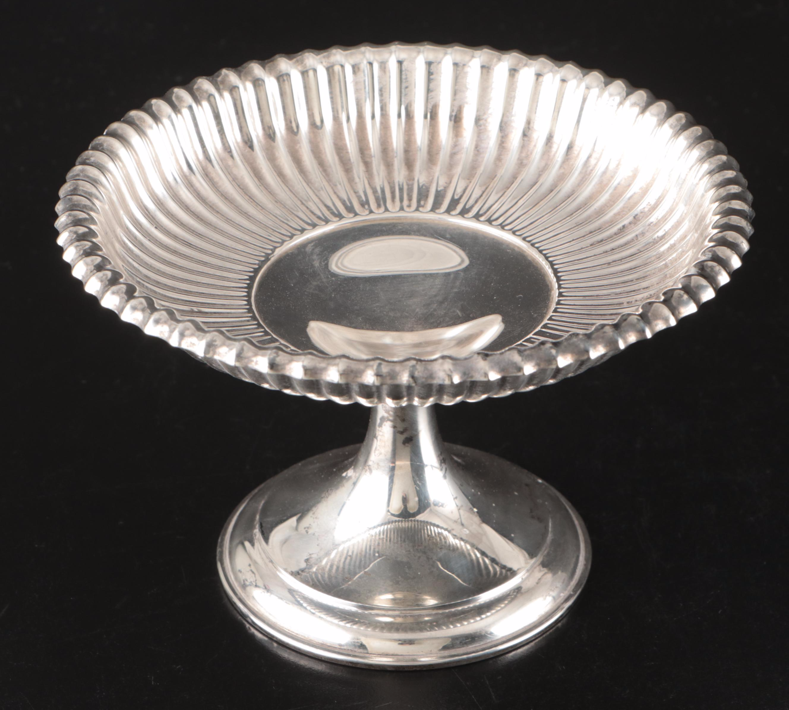 Gorham Sterling Silver Compote with Rogers Sterling Creamer and Sugar Bowl