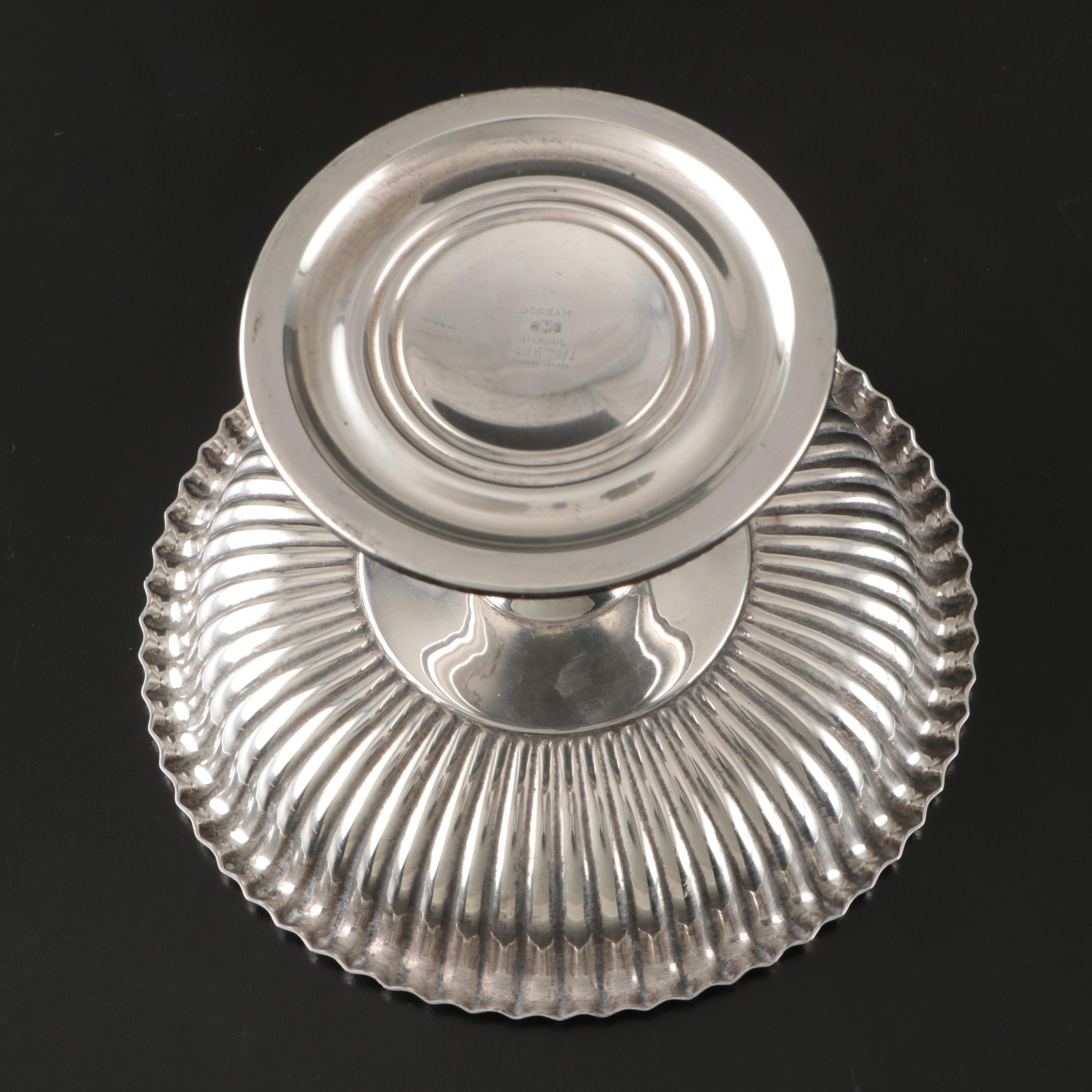 Gorham Sterling Silver Compote with Rogers Sterling Creamer and Sugar Bowl