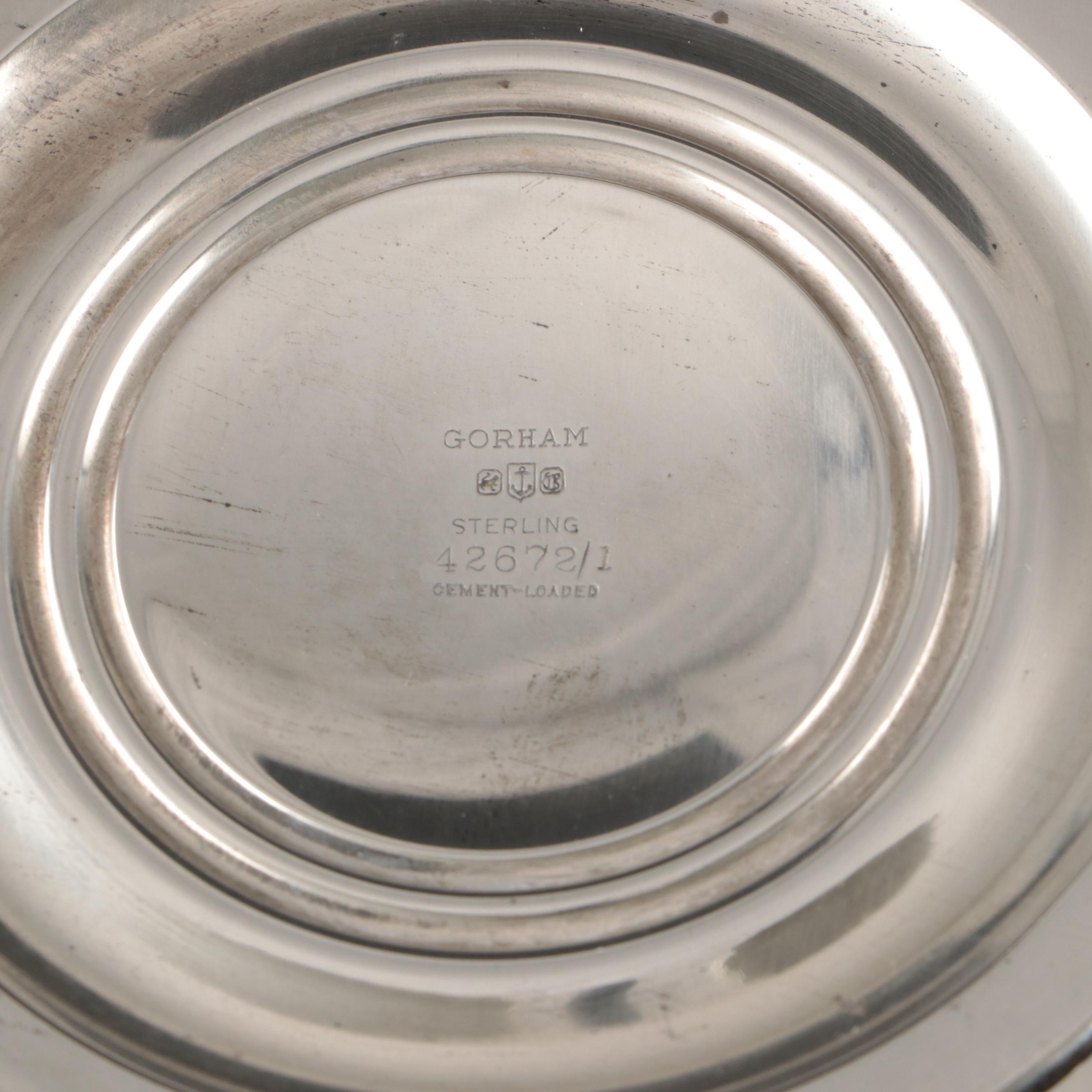 Gorham Sterling Silver Compote with Rogers Sterling Creamer and Sugar Bowl