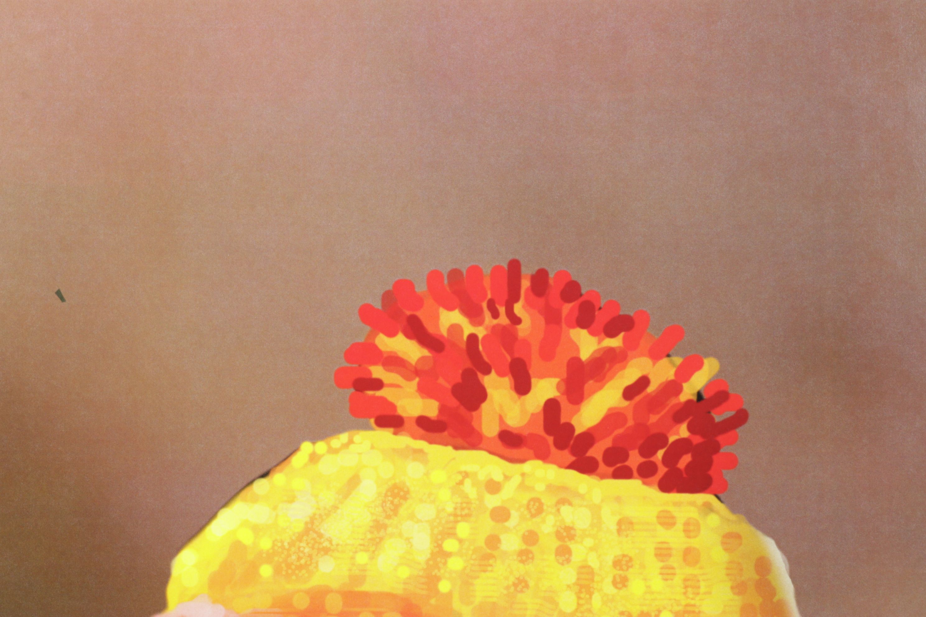 Digital Portrait Painting of Grumpy Cat Wearing a Winter Hat, Early 21st Century