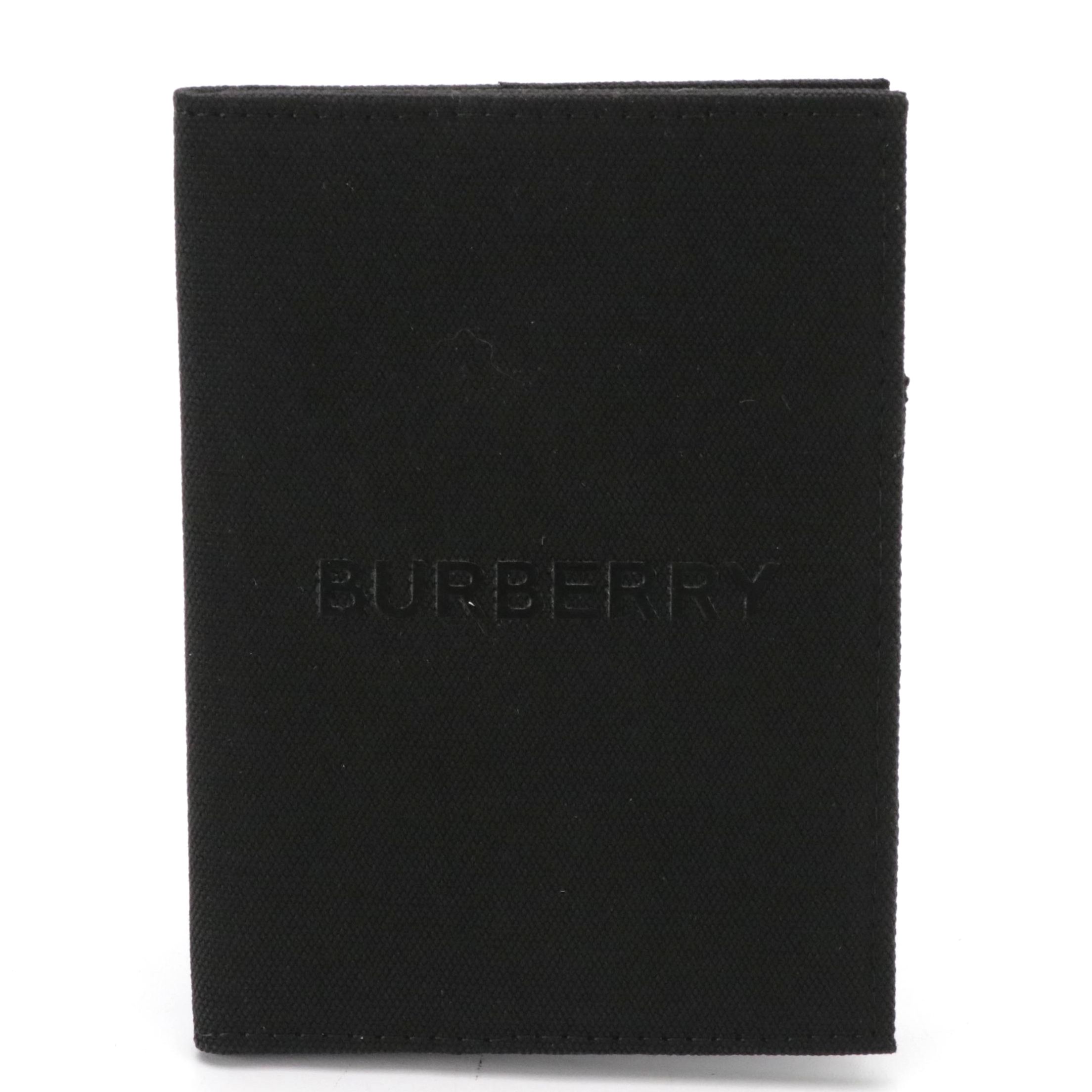 Burberry Parfums Promotional Black Canvas Passport Holder