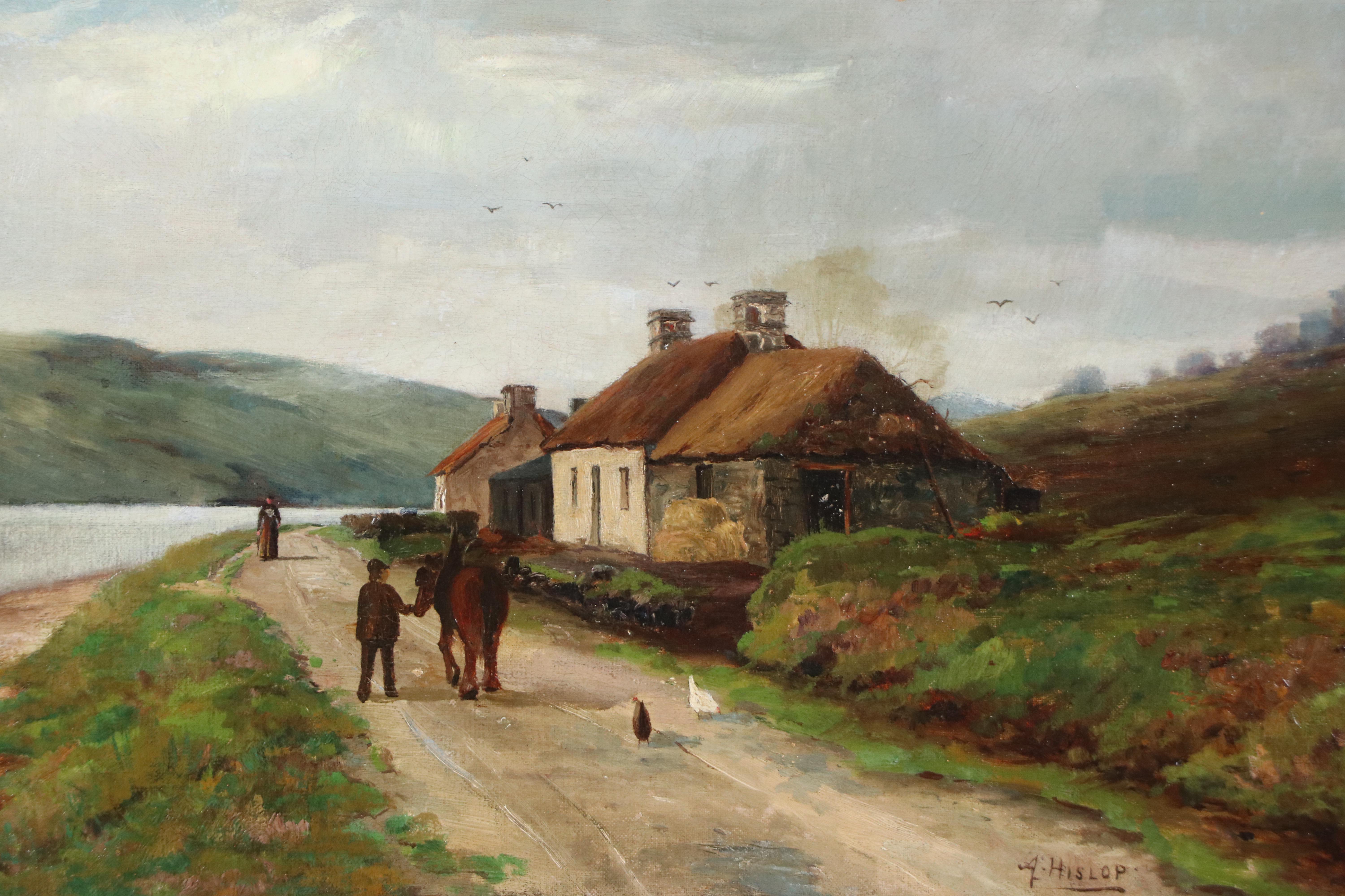 Andrew H. Hislop Landscape Oil Painting "The Smithy, Gunnel Ferry, Loch Etive"