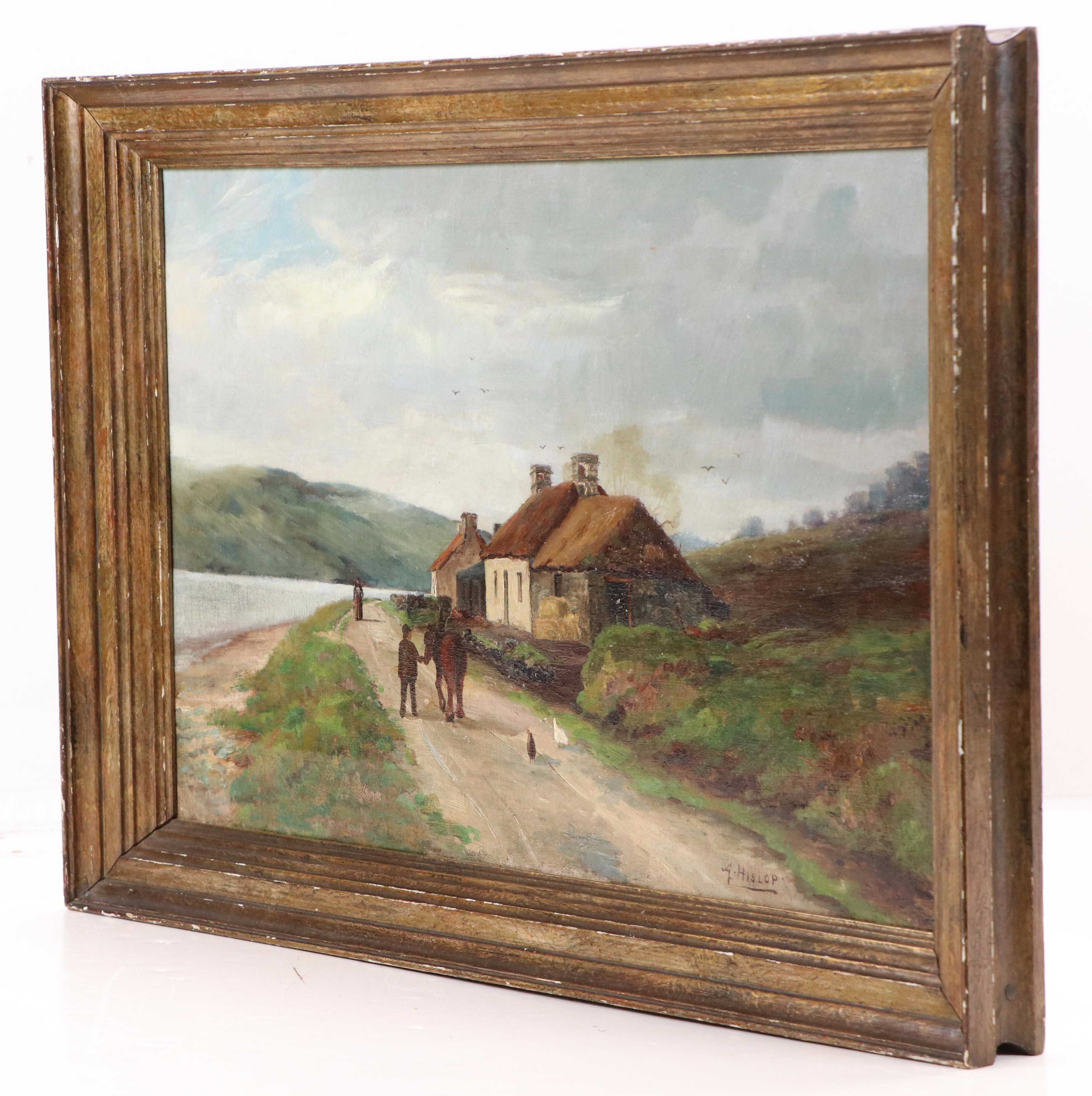 Andrew H. Hislop Landscape Oil Painting "The Smithy, Gunnel Ferry, Loch Etive"