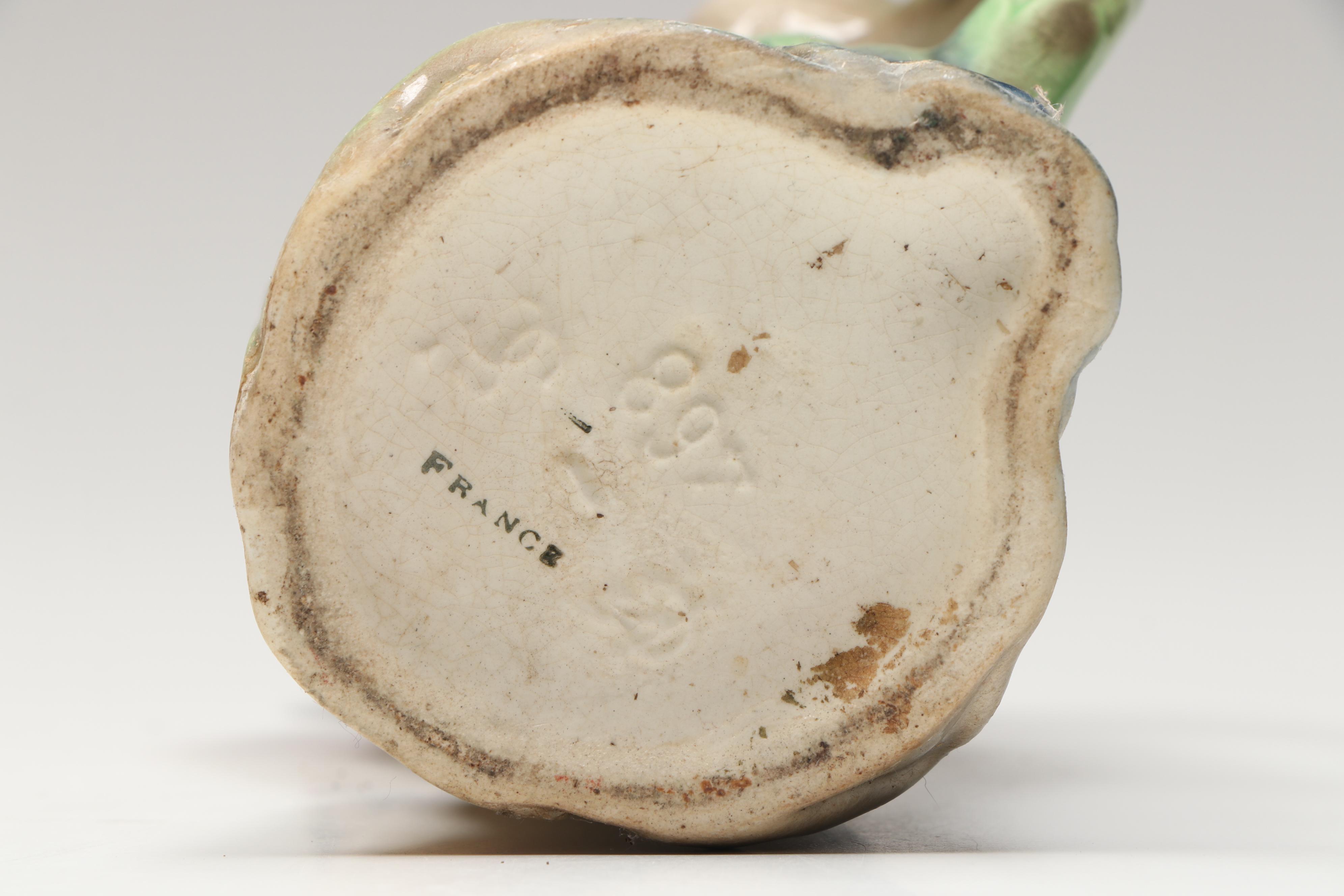 French Tropical Bird Porcelain Candlestick with Other Tropical Bird Vases