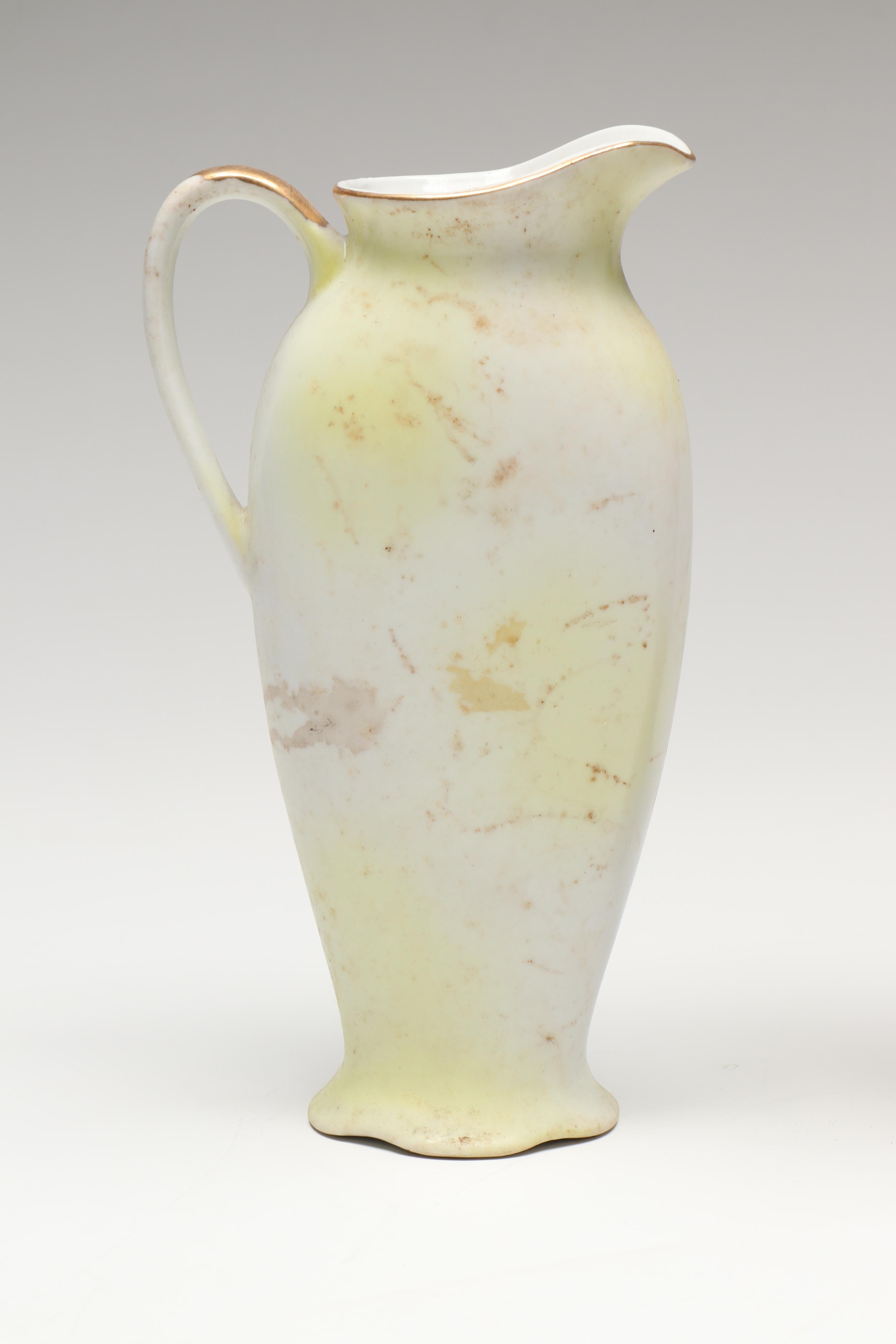 French Tropical Bird Porcelain Candlestick with Other Tropical Bird Vases