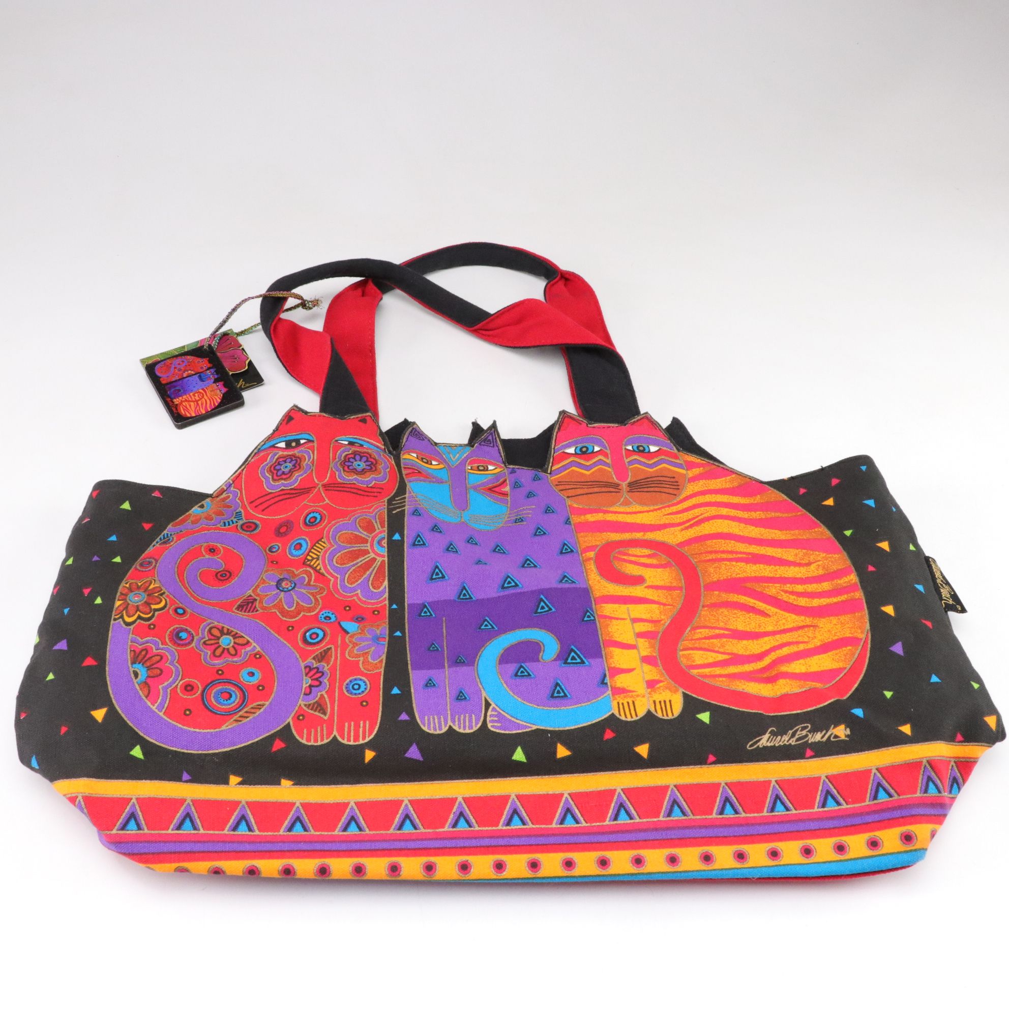 Laurel Burch Handmade Cat Tote Bags with Pouch