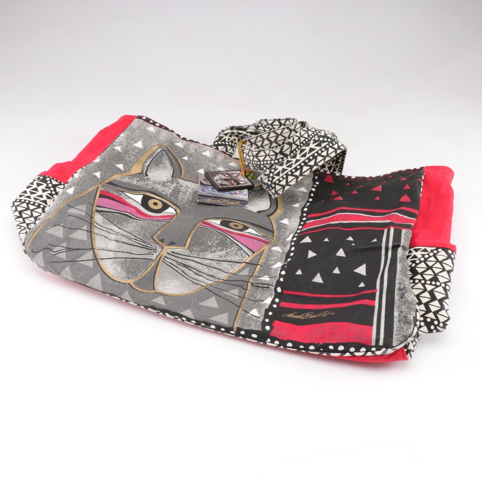 Laurel Burch Handmade Cat Tote Bags with Pouch