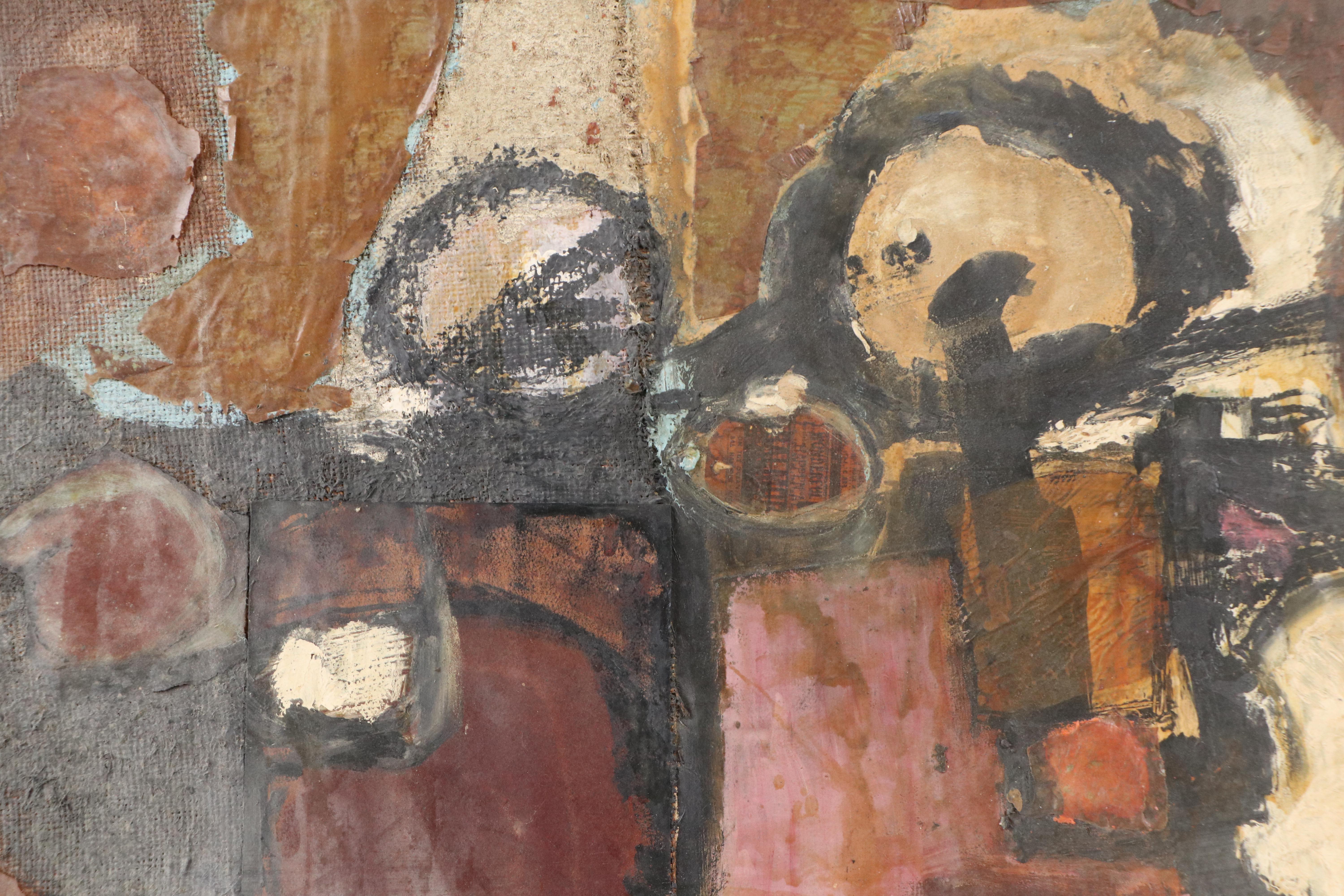 Modernist Mixed Media Abstract Composition