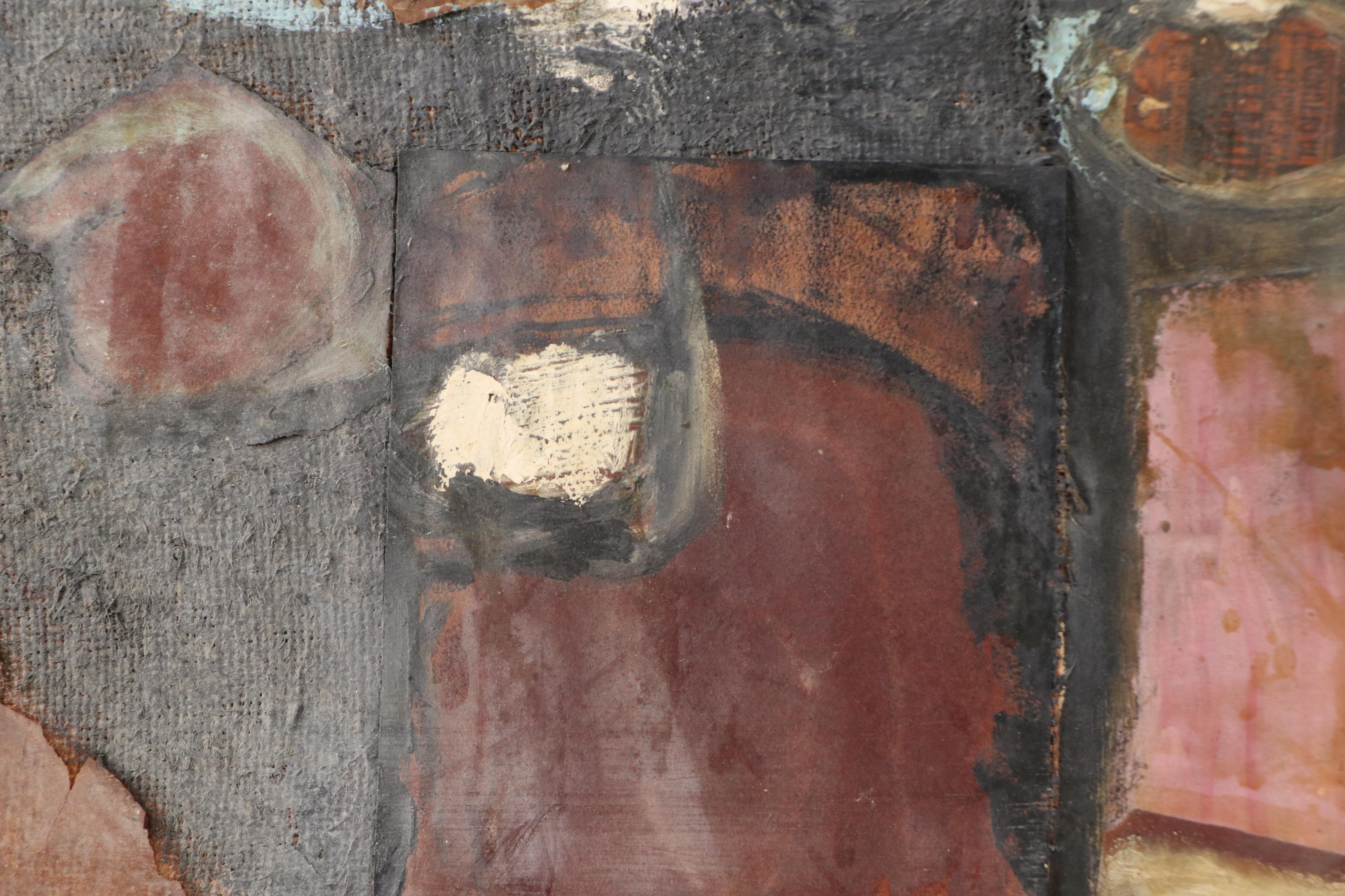 Modernist Mixed Media Abstract Composition