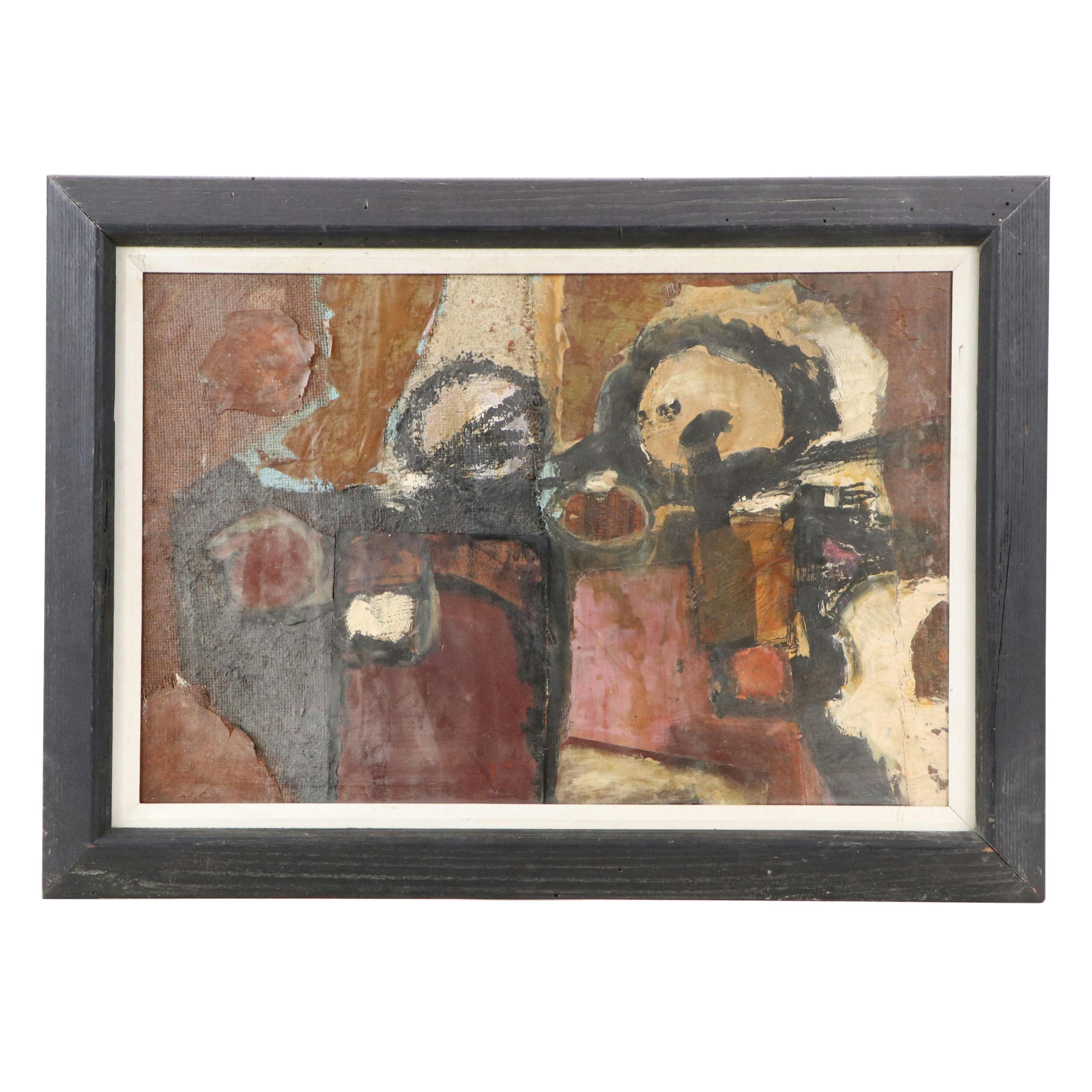 Modernist Mixed Media Abstract Composition