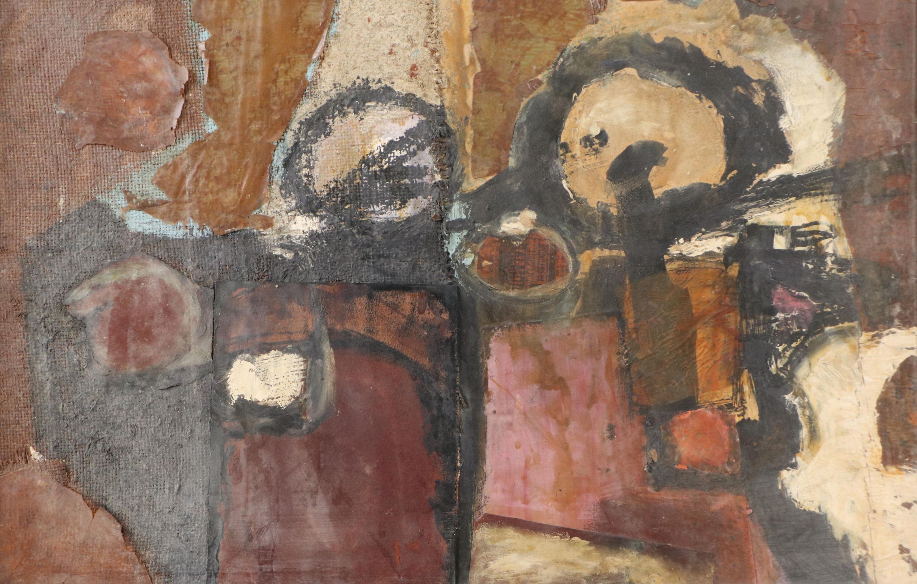 Modernist Mixed Media Abstract Composition