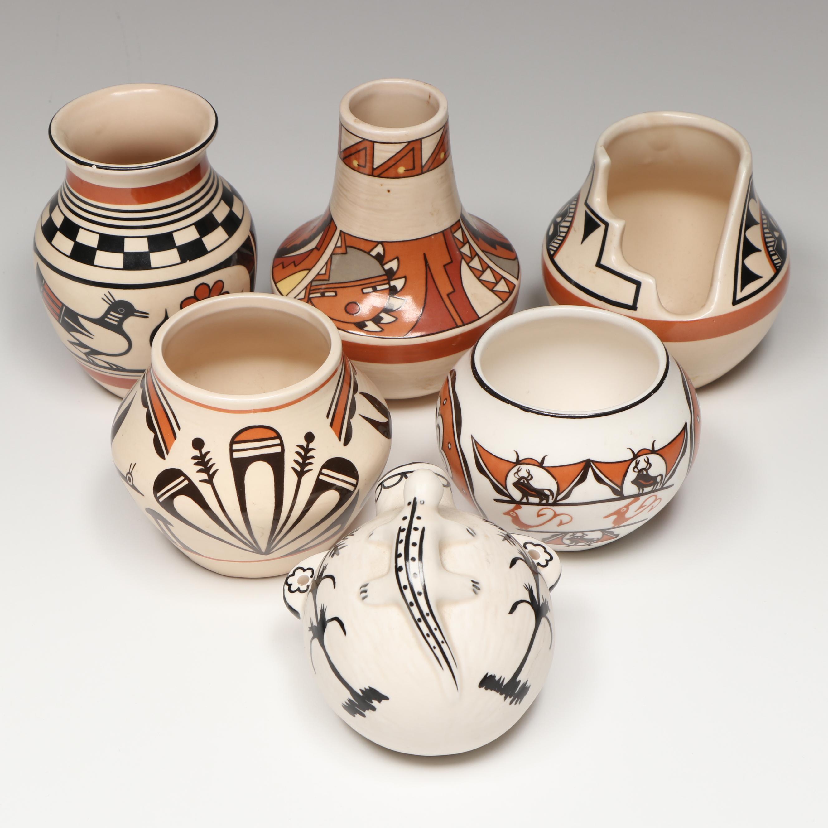 American Indian Life and Legends Reproduction Ceramic Vases
