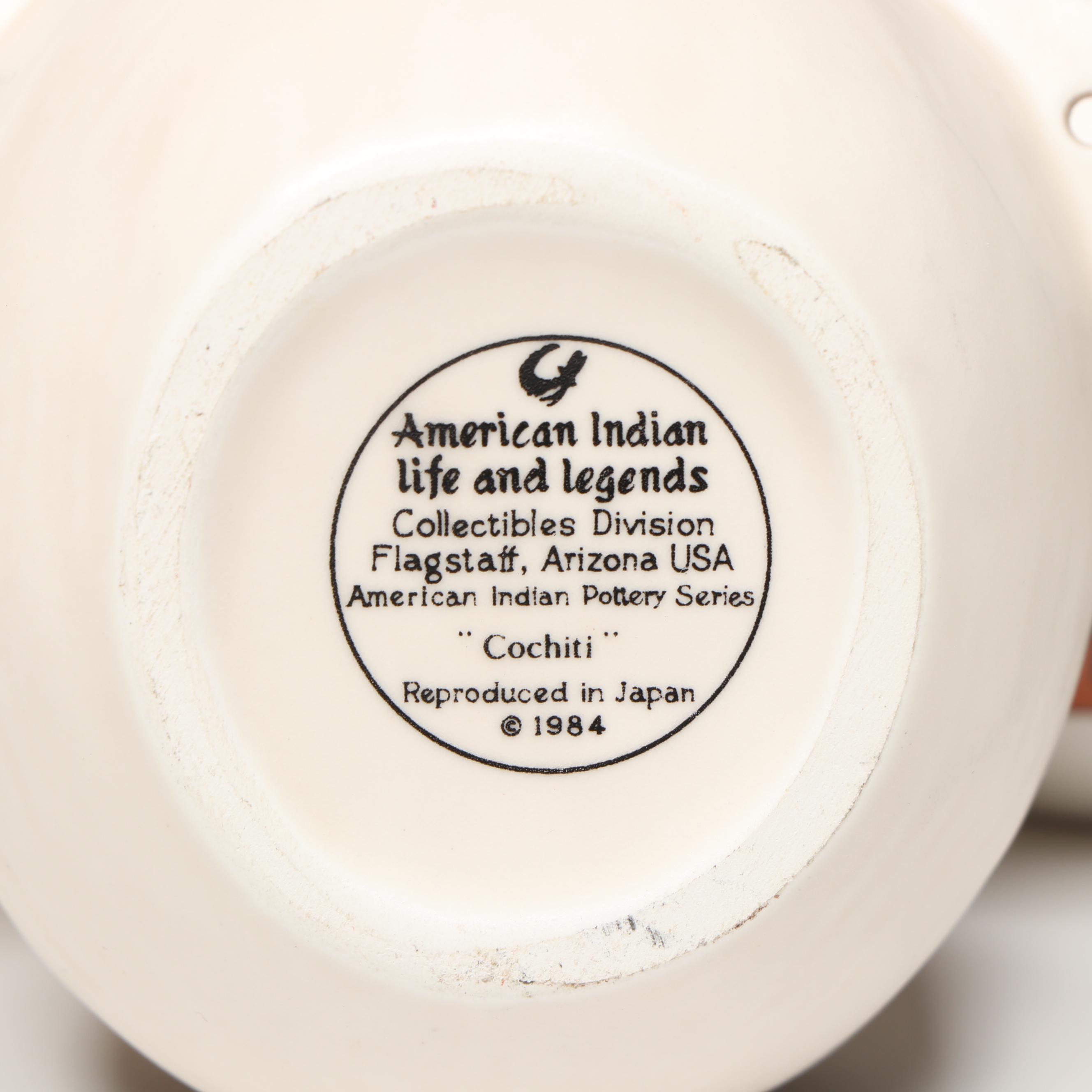 American Indian Life and Legends Reproduction Ceramic Vases