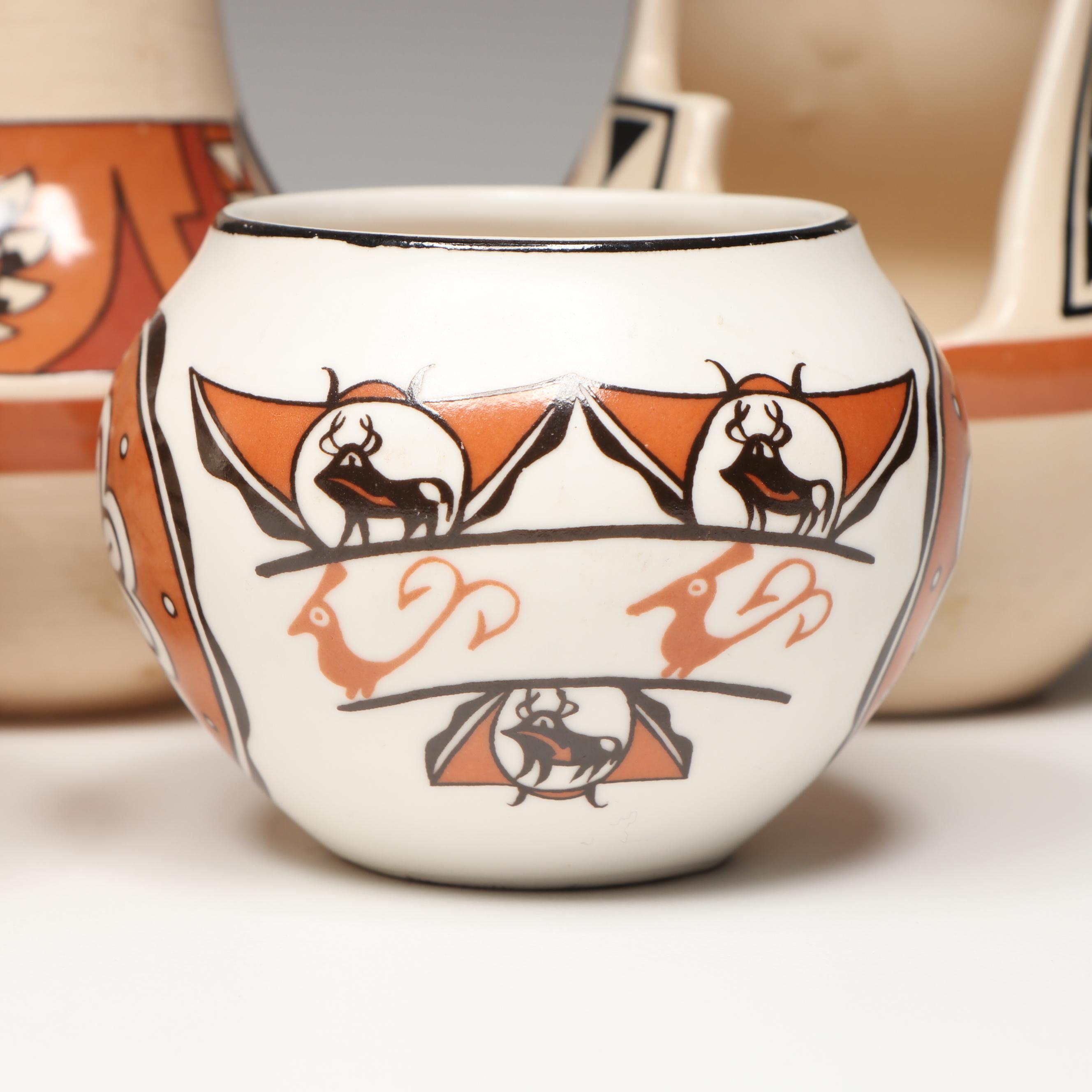 American Indian Life and Legends Reproduction Ceramic Vases