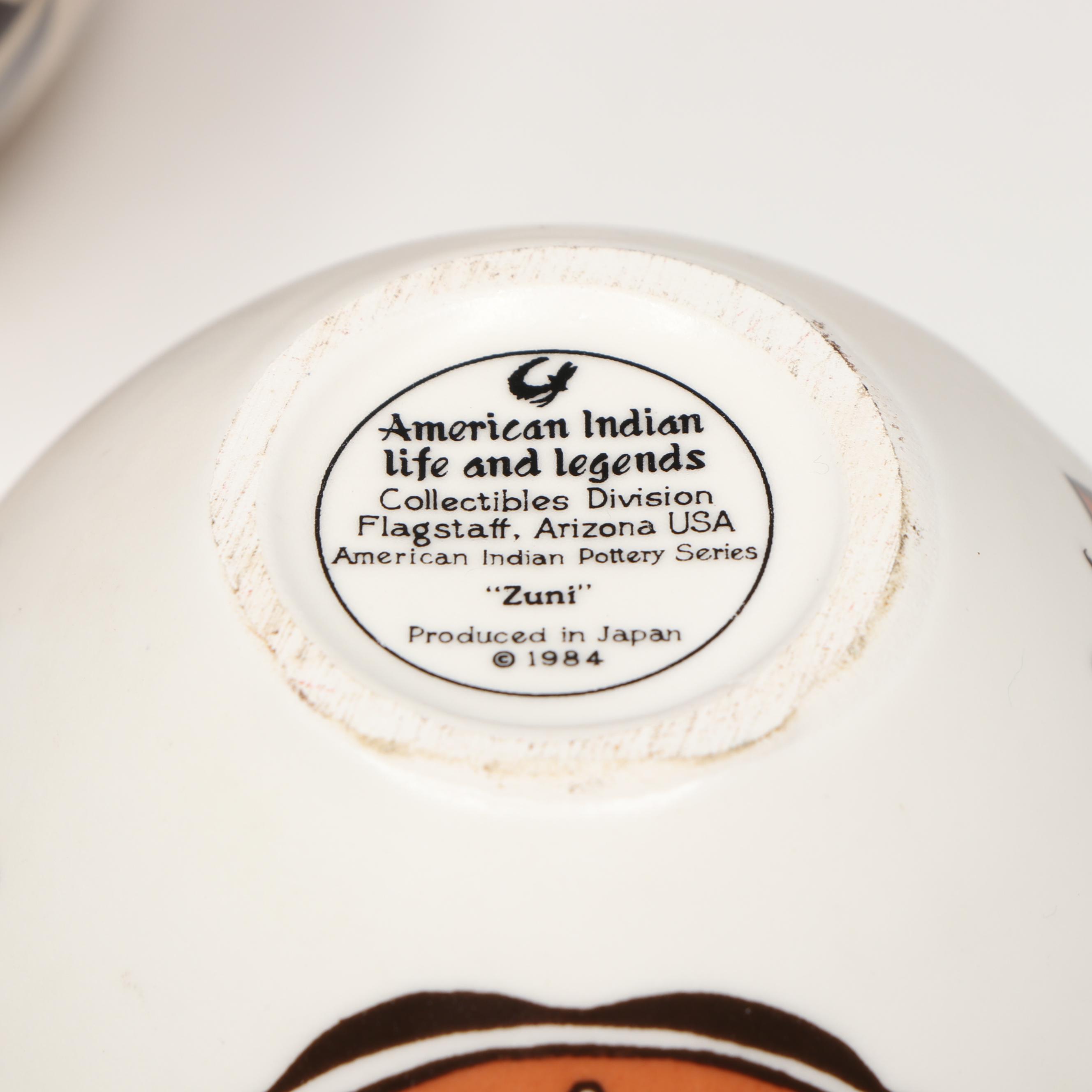 American Indian Life and Legends Reproduction Ceramic Vases