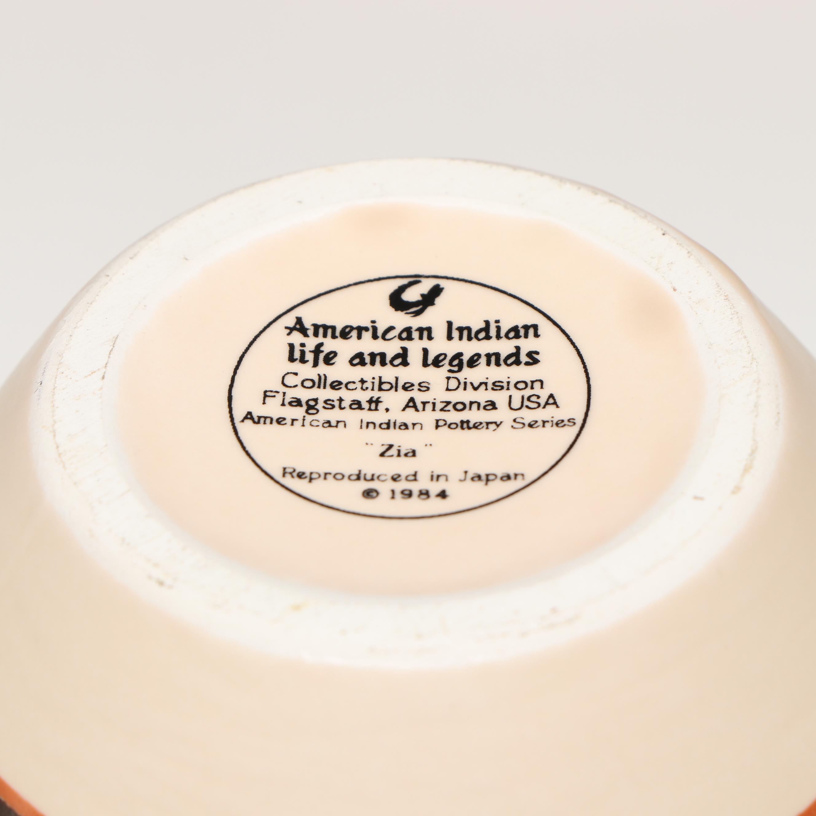 American Indian Life and Legends Reproduction Ceramic Vases