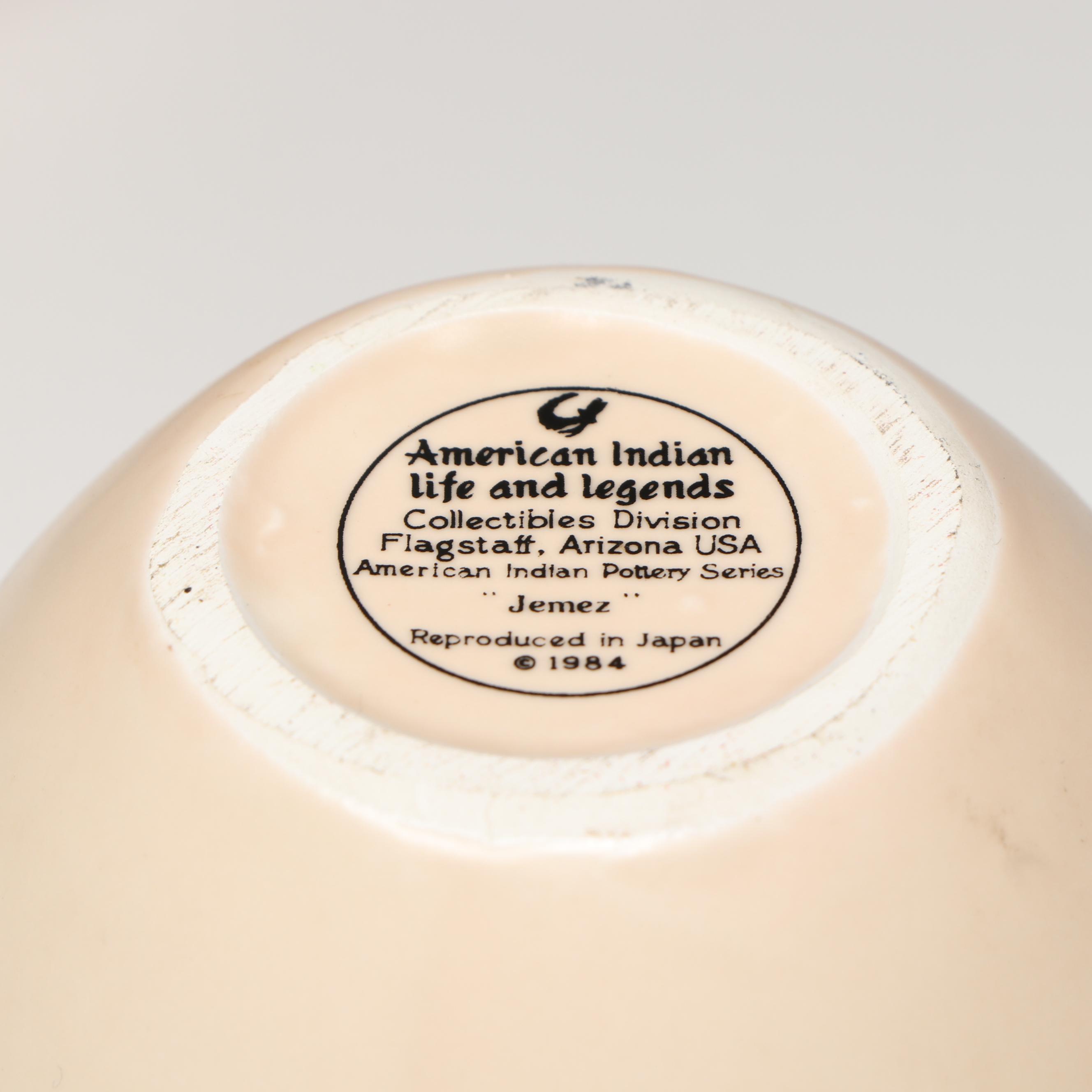 American Indian Life and Legends Reproduction Ceramic Vases